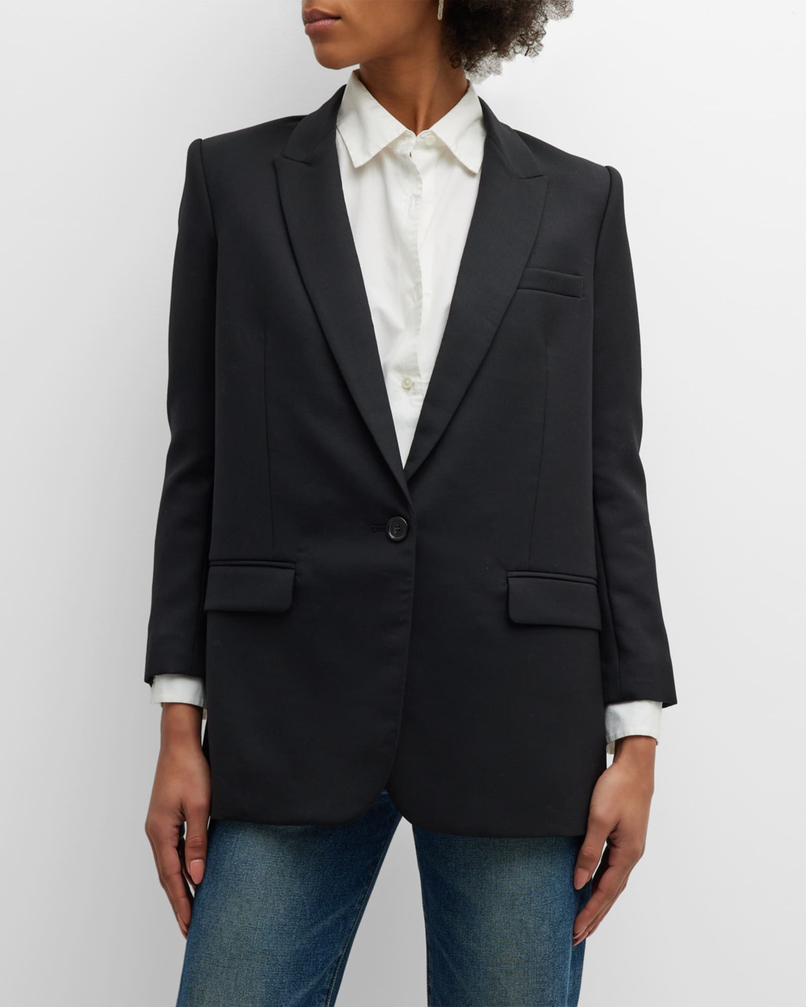 Nili Lotan Diane Single-Breasted Blazer Jacket | Neiman Marcus