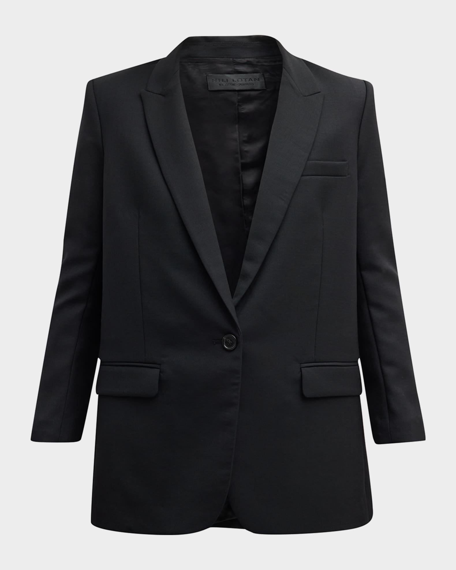 Nili Lotan Diane Single-Breasted Blazer Jacket | Neiman Marcus