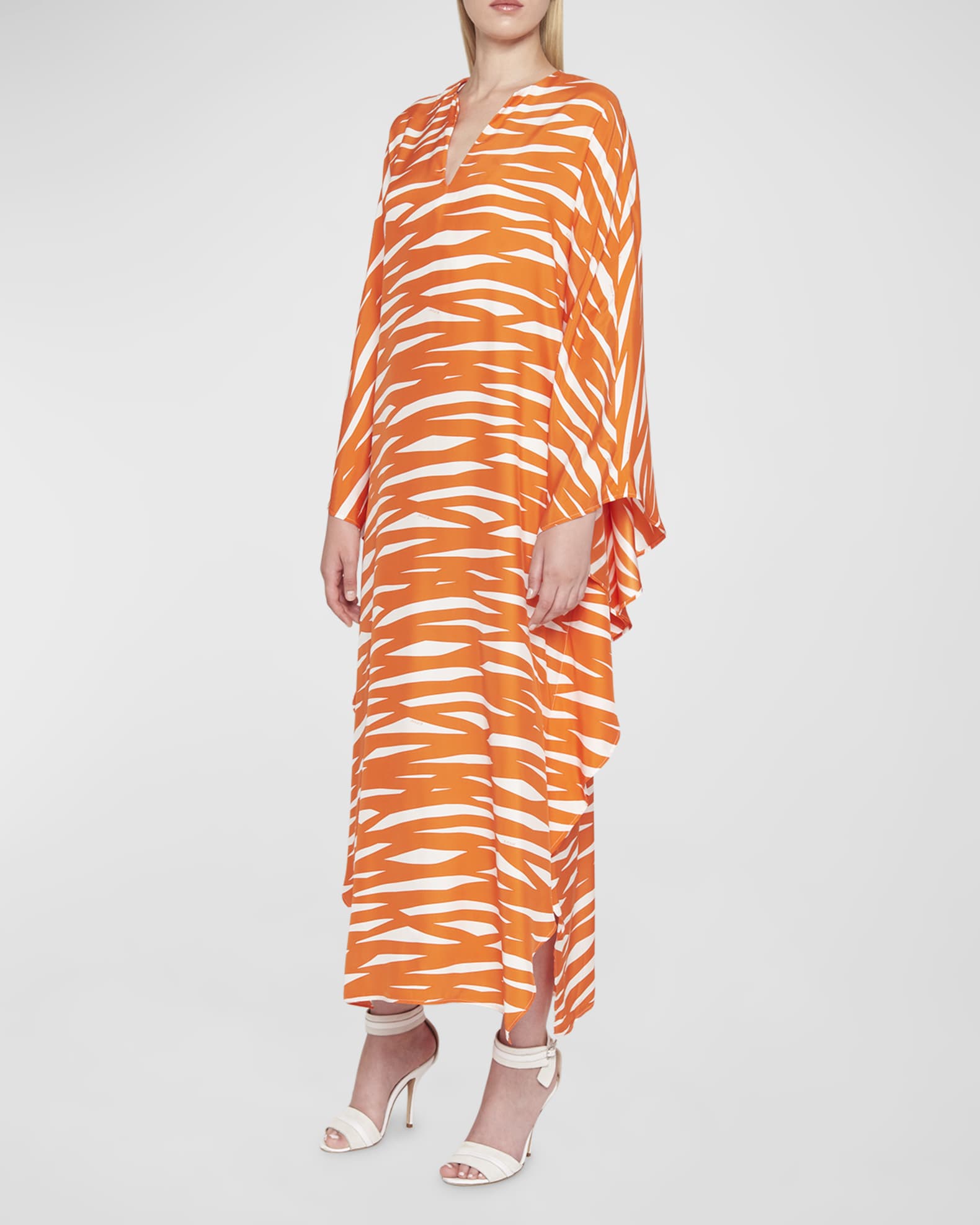 Kiton Zebra Stripe Long Kaftan Dress | Neiman Marcus