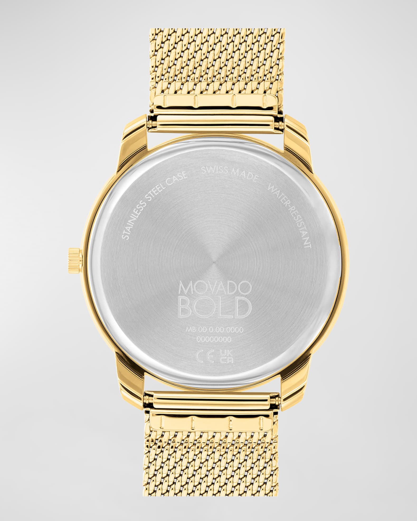 Movado Men's Bold Thin Crystal Marker GoldTone Mesh Bracelet Watch