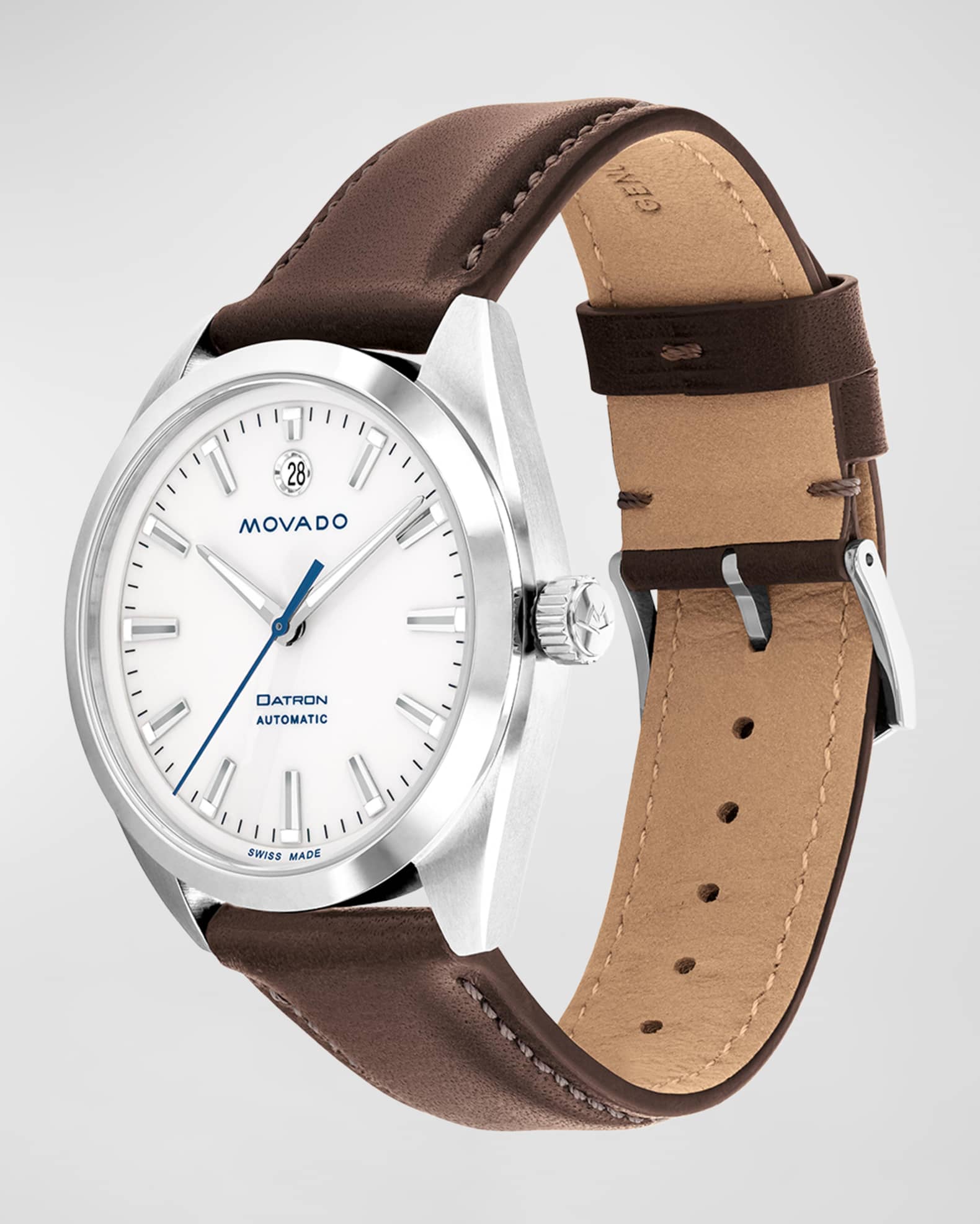 Movado Men s Datron Heritage Series Automatic Leather Watch 40mm Neiman Marcus