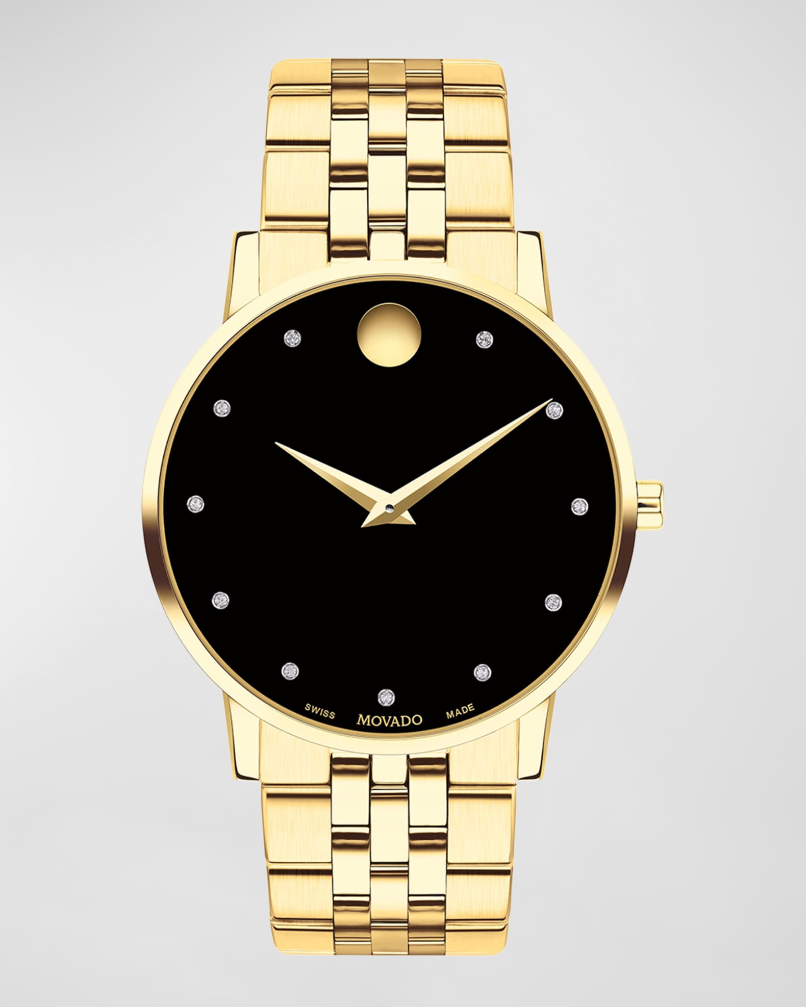 Movado Men s Museum Classic Diamond Indices Bracelet Watch 40mm Neiman Marcus