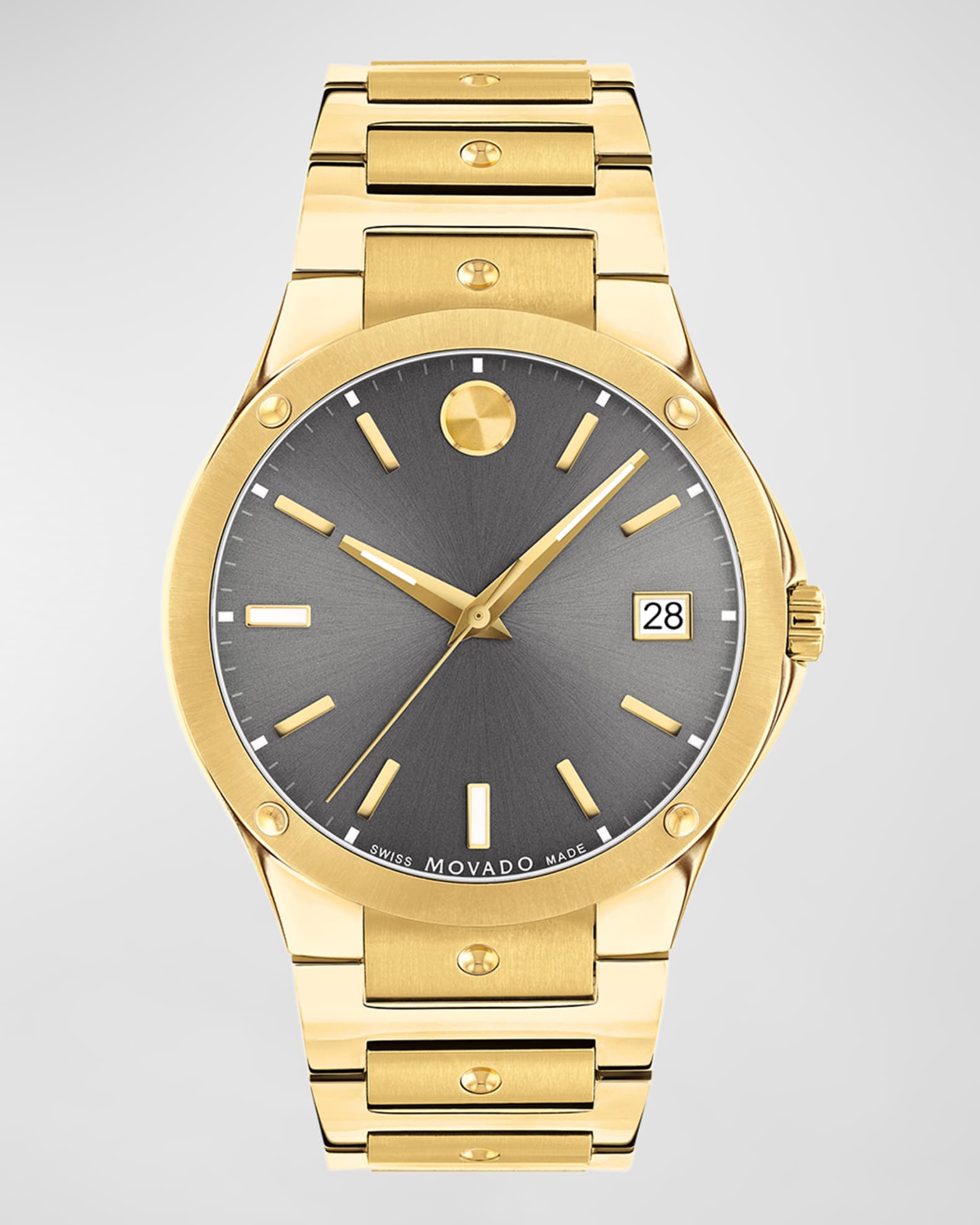 Movado Men s SE Yellow Gold PVD Bracelet Watch 41mm Neiman Marcus