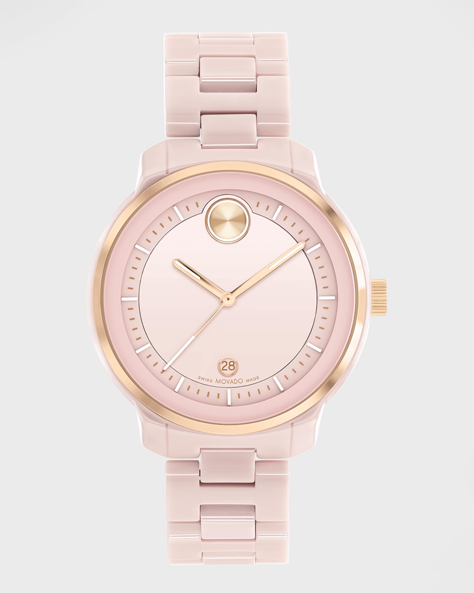 Movado Bold Verso Two Tone Ceramic Bracelet Watch 39mm Neiman Marcus