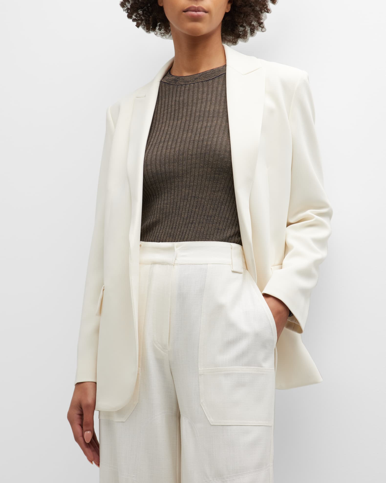 Theory Admiral Crepe Open-Front Jacket | Neiman Marcus