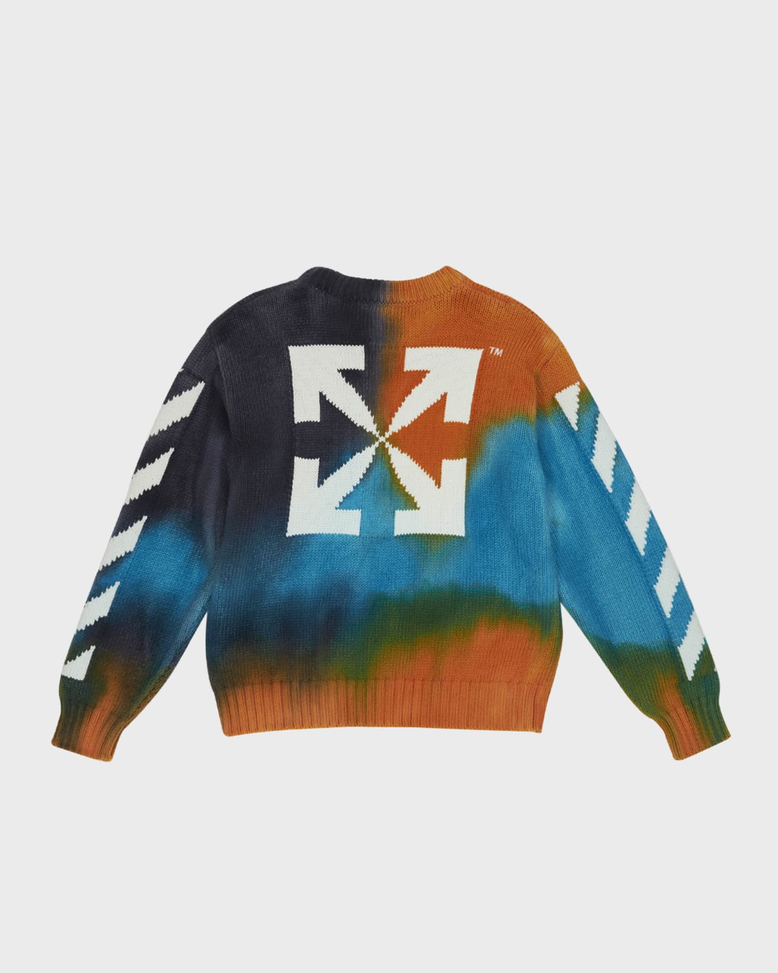 Off-White Arrow Logo & Stripes Sweater, Size 4-12 | Neiman Marcus