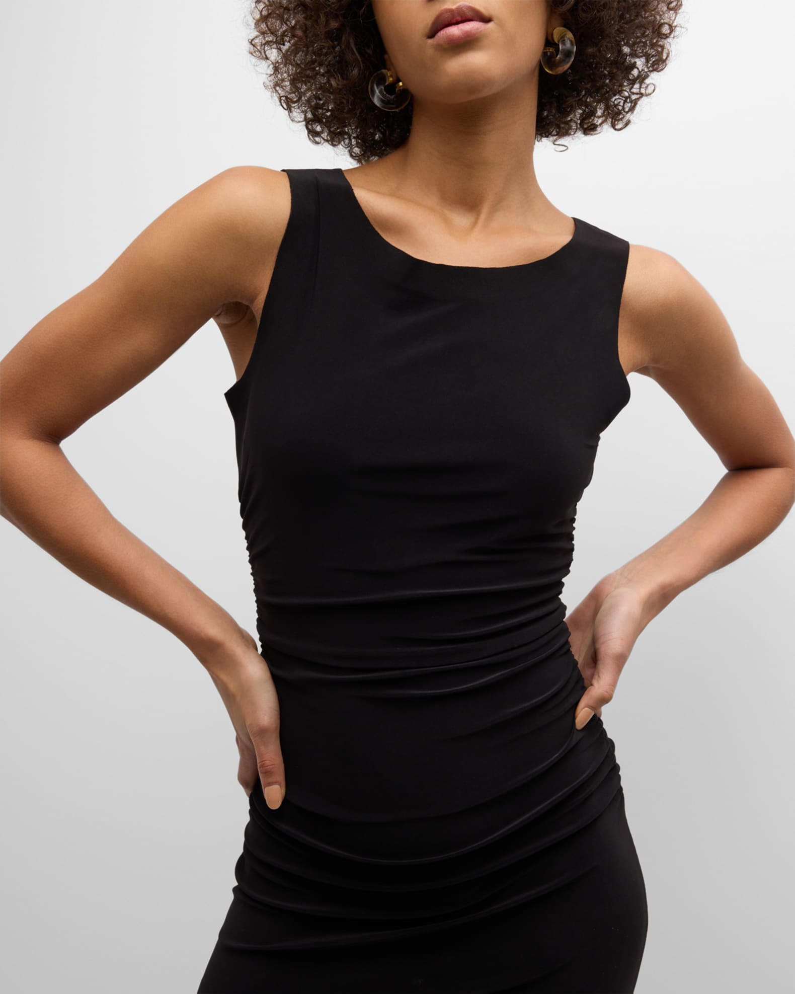 Norma Kamali Sleeveless 4Way Stretch Mini Pickleball Dress Neiman Marcus