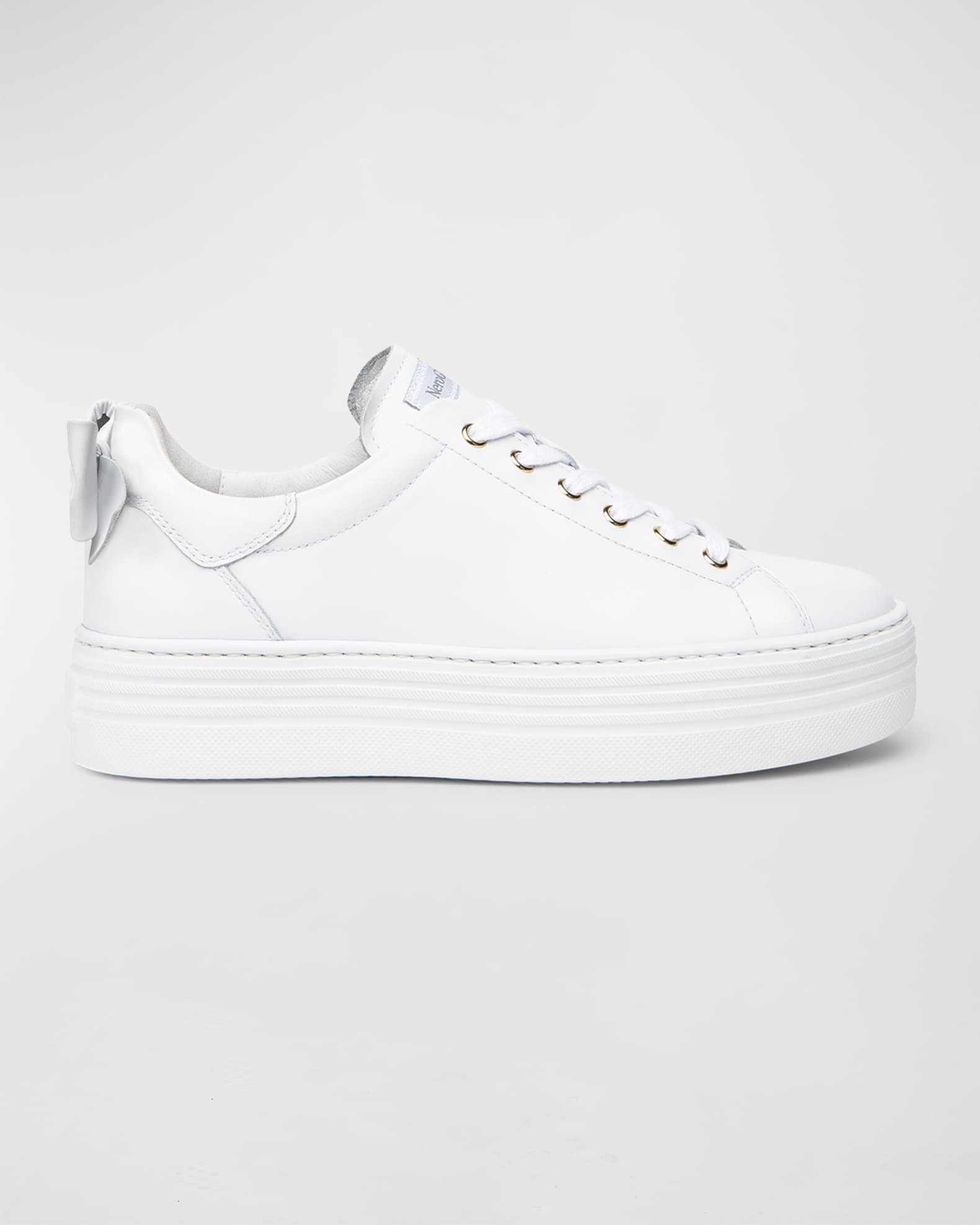 NeroGiardini Bow Leather Skater Sneaker | Neiman Marcus