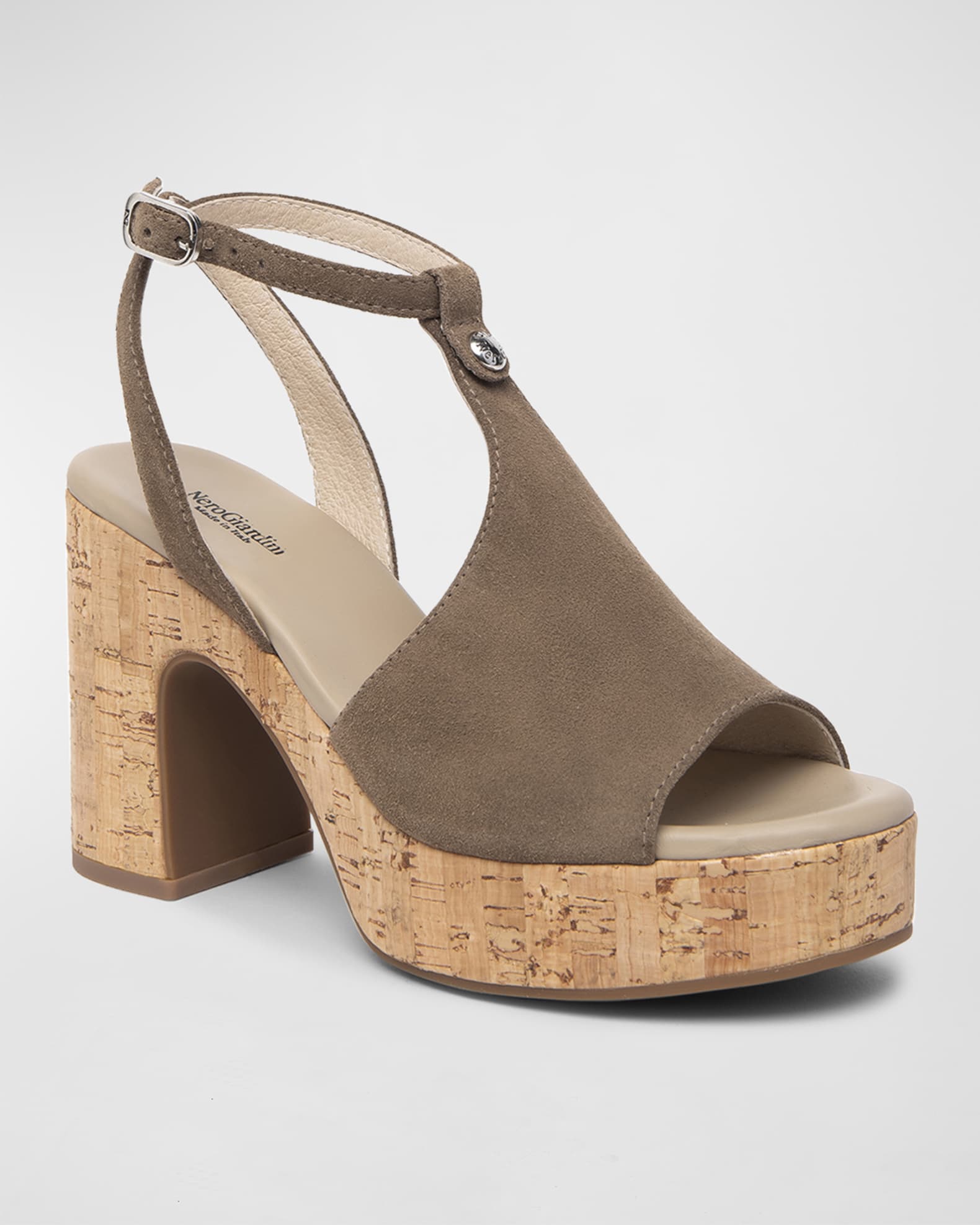 Suede Ankle-Strap Platform Sandals 1