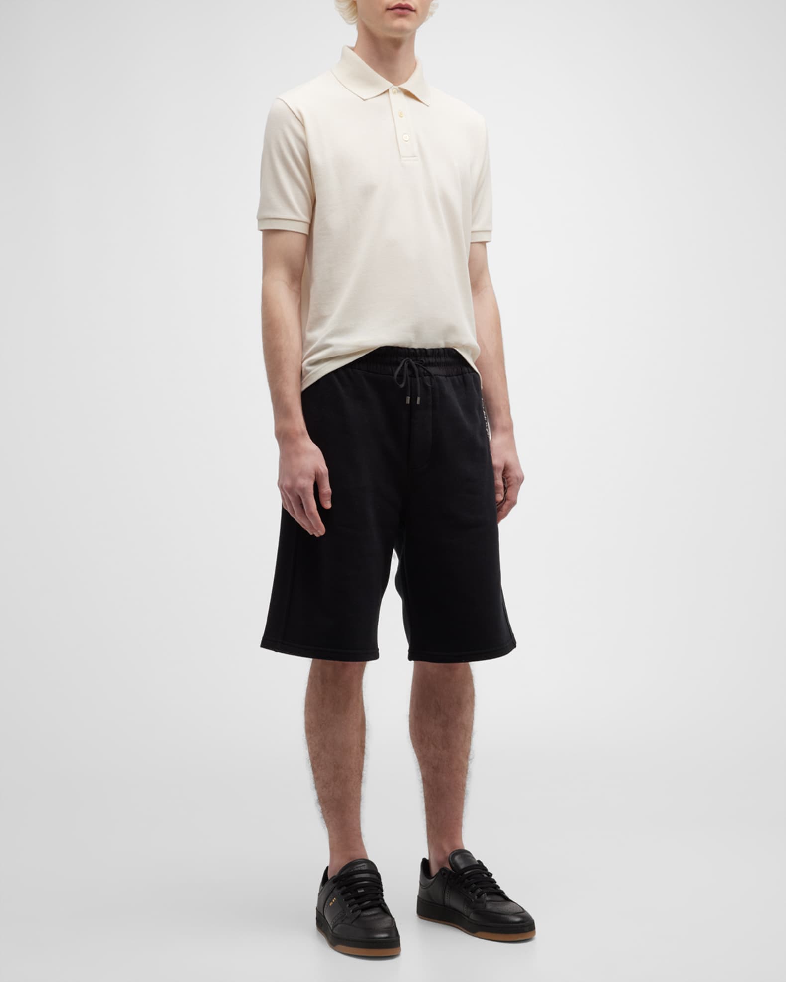 Saint Laurent Men's Tonal YSL Polo Shirt | Neiman Marcus