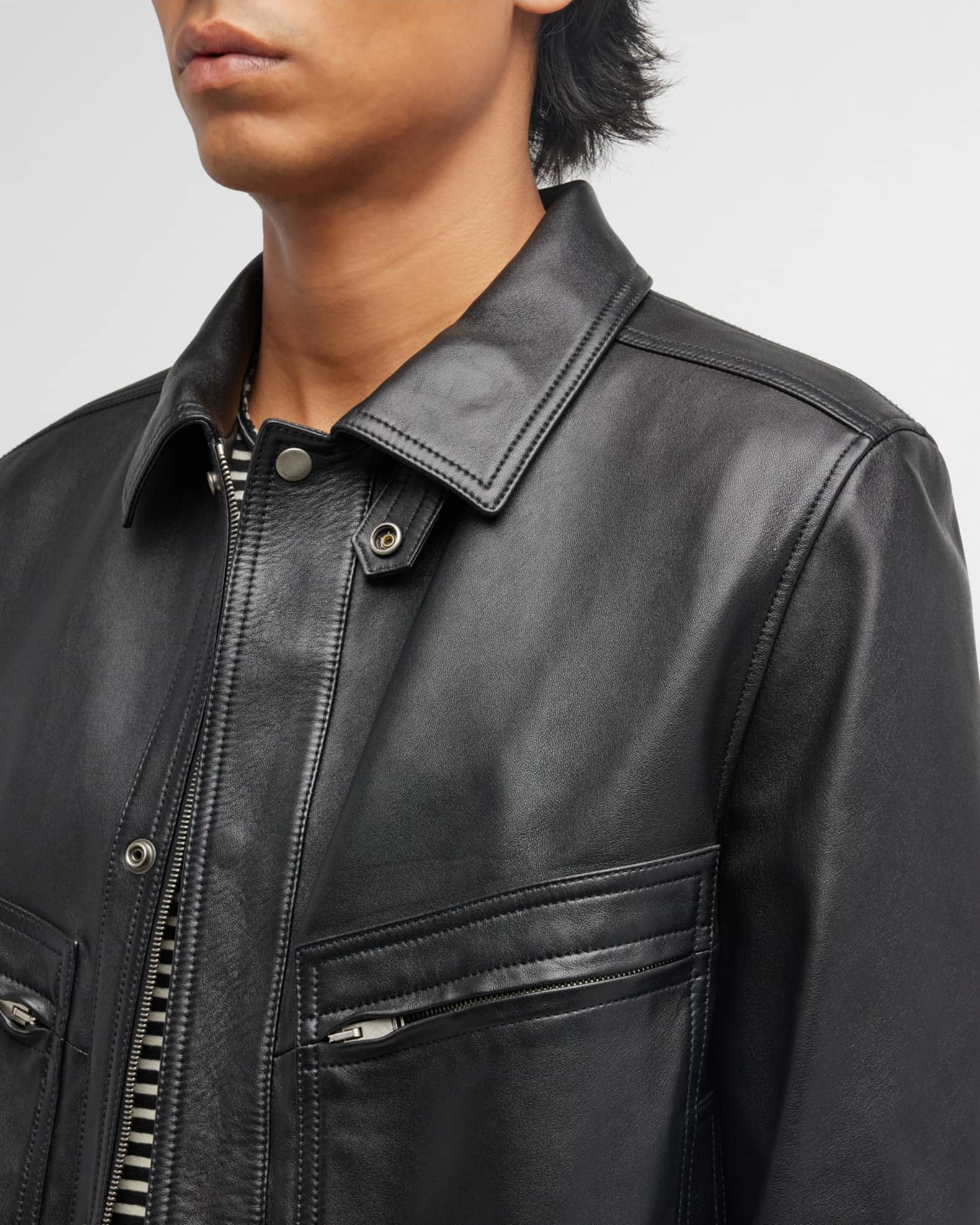 Saint laurent leather sales bomber jacket