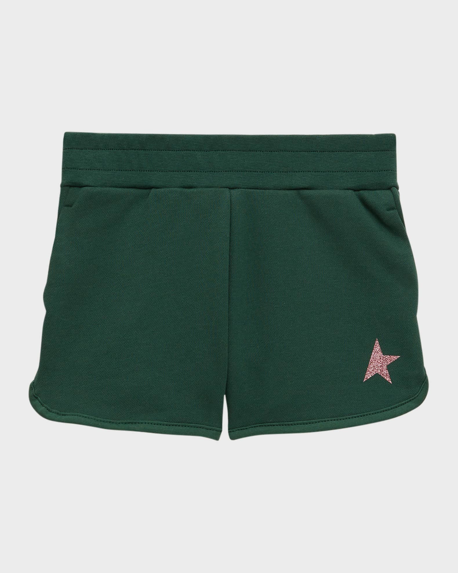 Girl's Glitter Star Fleece Shorts, Size 4-10 0