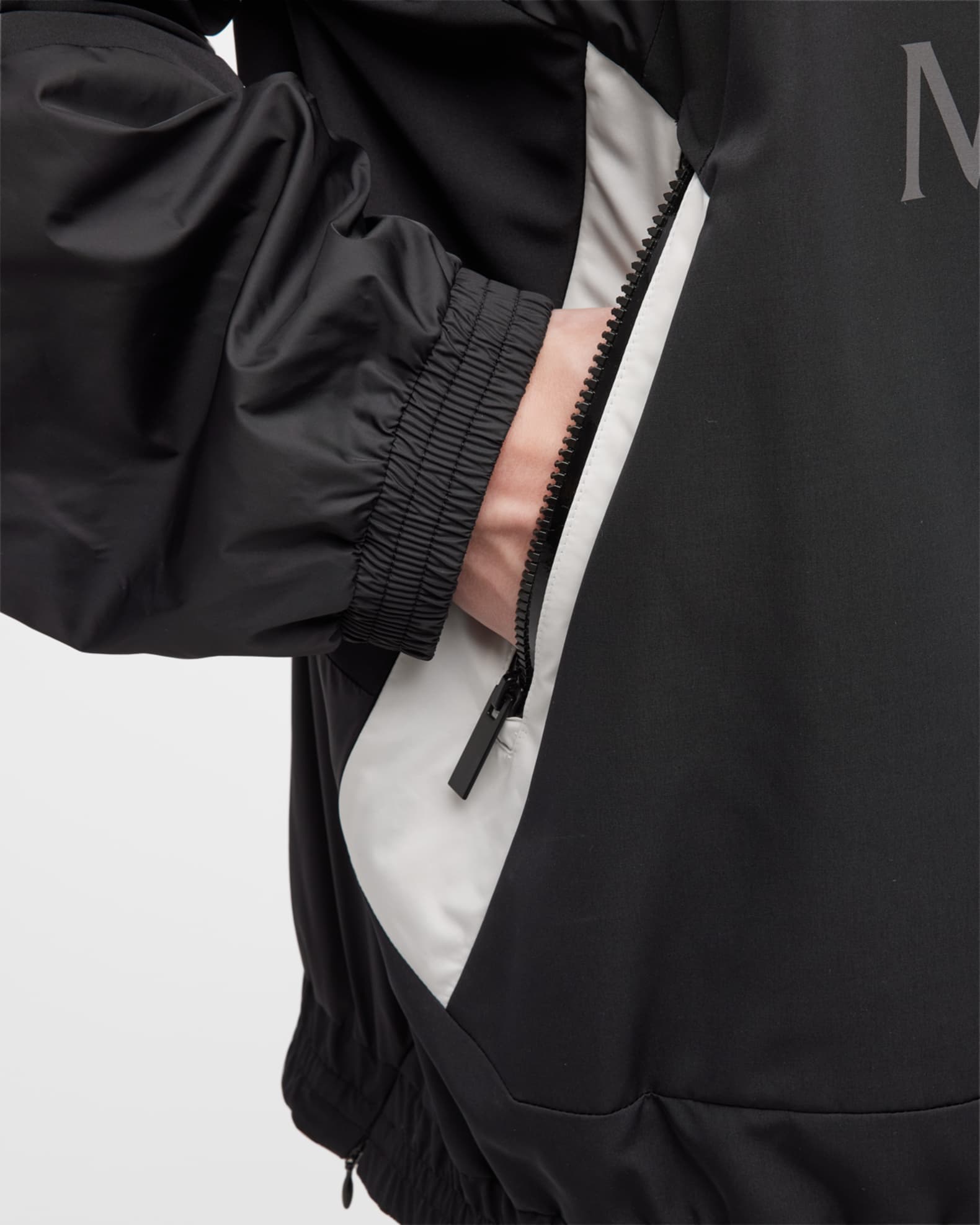 Moncler Men's Oise Monogram Paneled Nylon Jacket