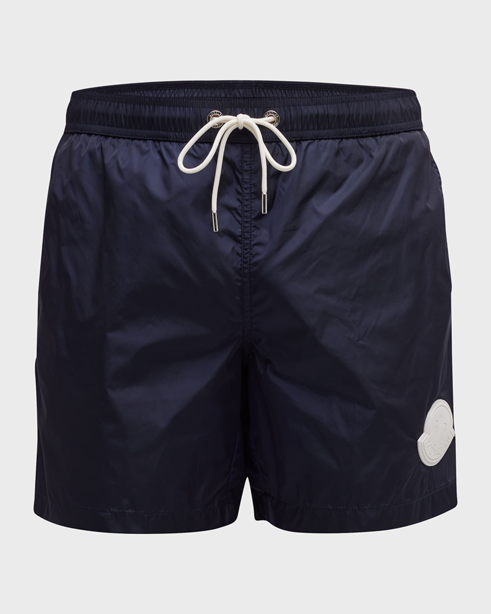 Moncler Men's Swim Shorts with Large Logo Patch | Neiman Marcus