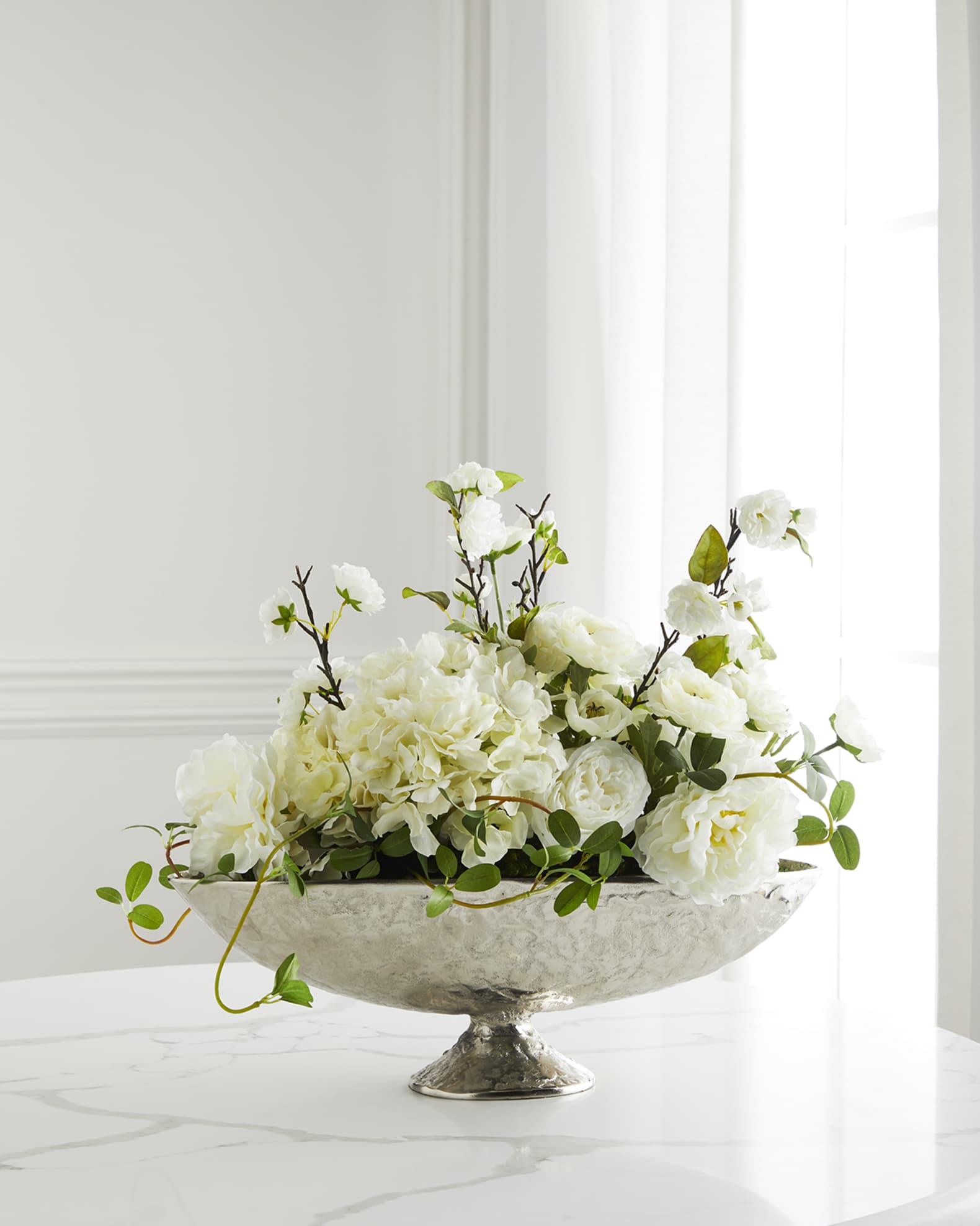 Silver Moonlight Faux-Floral Arrangement  0