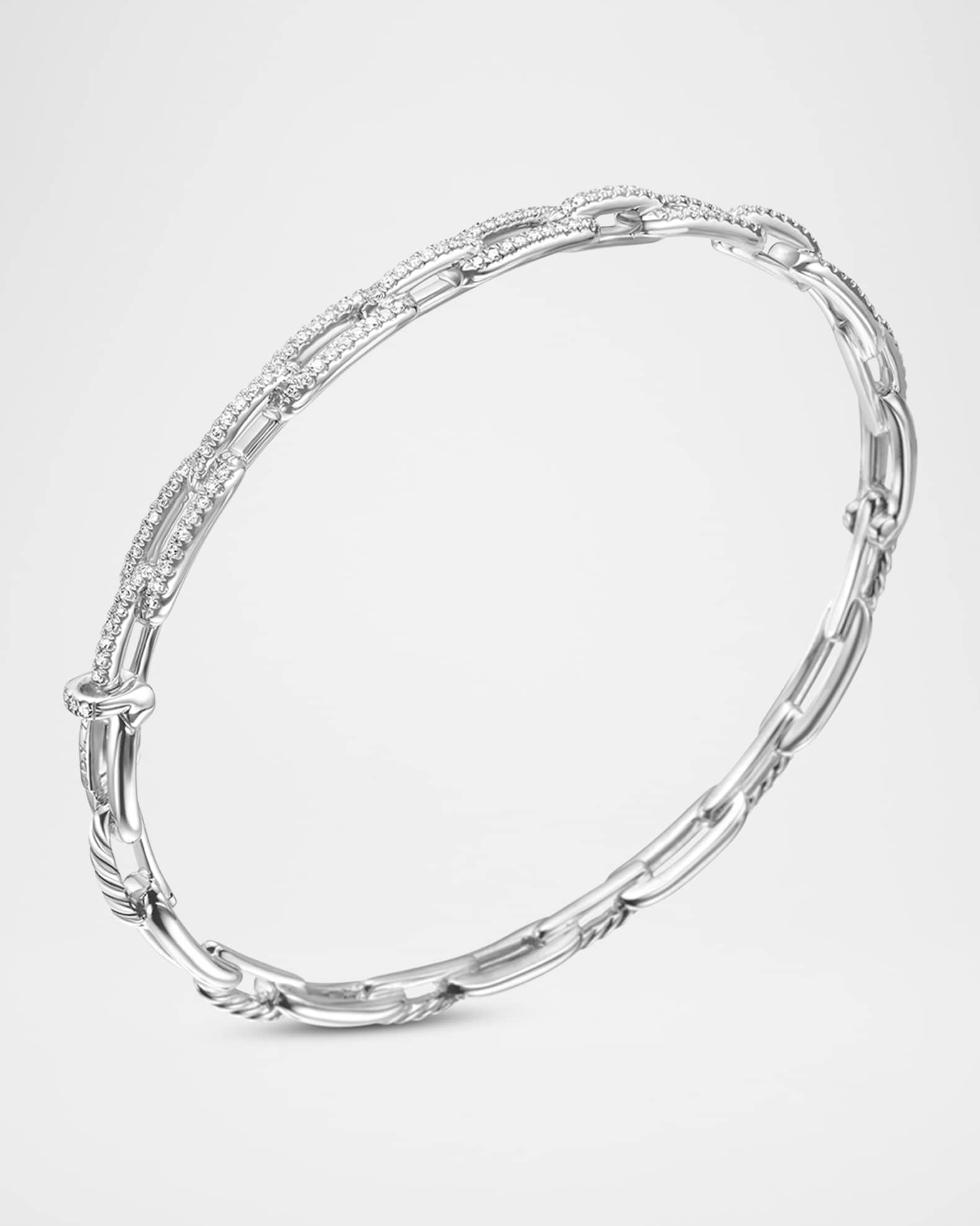 Stax Chain Link Bracelets with Diamonds in 18K White Gold Neiman Marcus