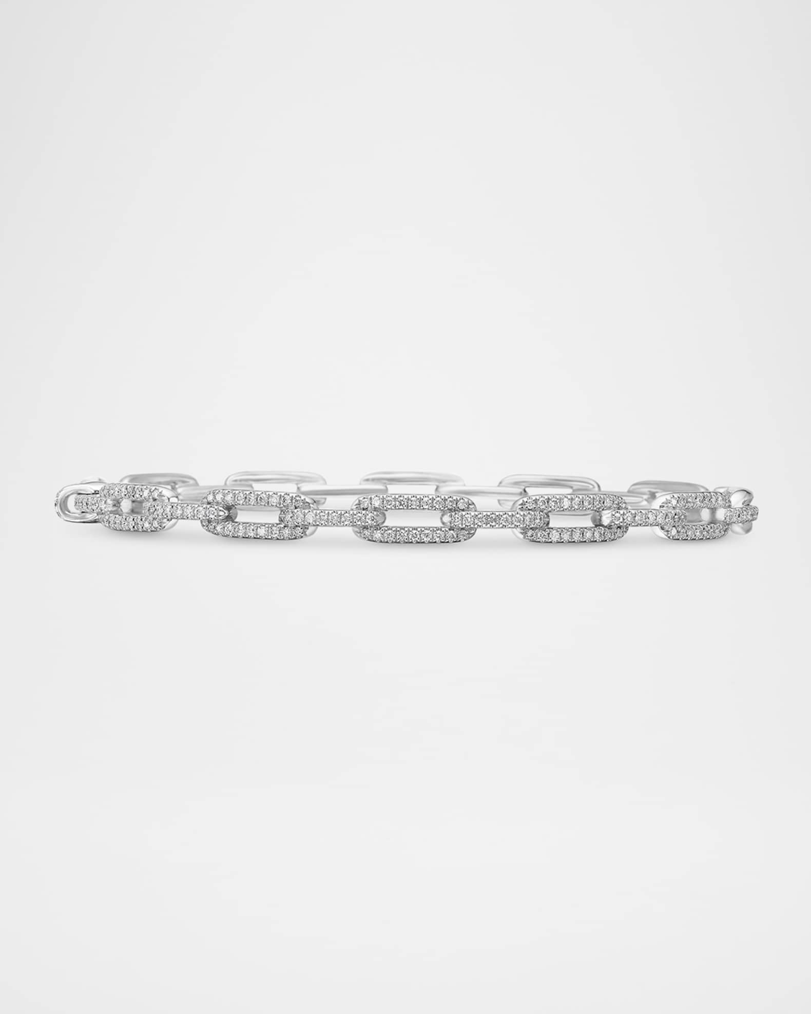 Stax Chain Link Bracelets with Diamonds in 18K White Gold Neiman Marcus