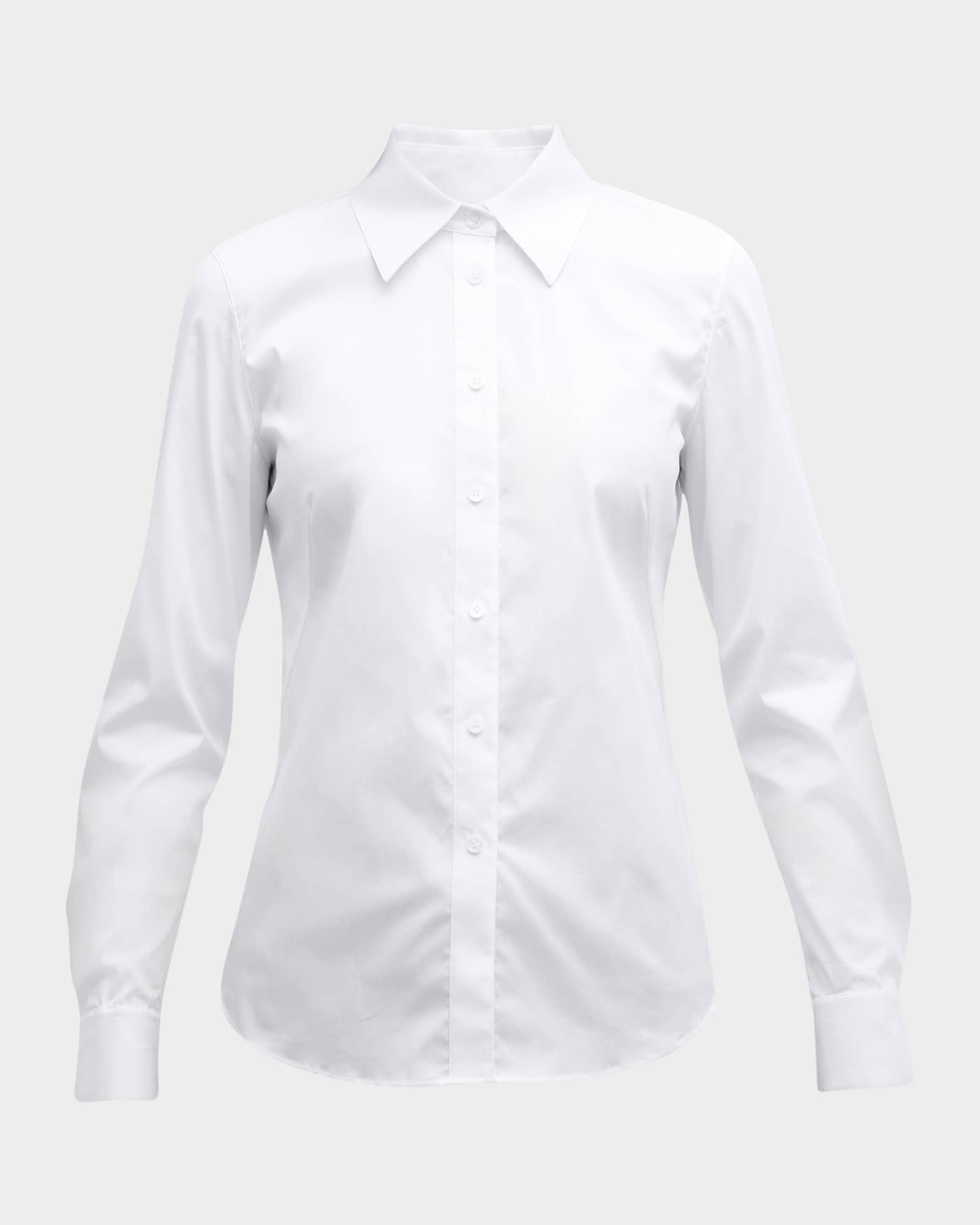Lafayette 148 New York Petite Wright Button-Down Cotton-Blend Shirt