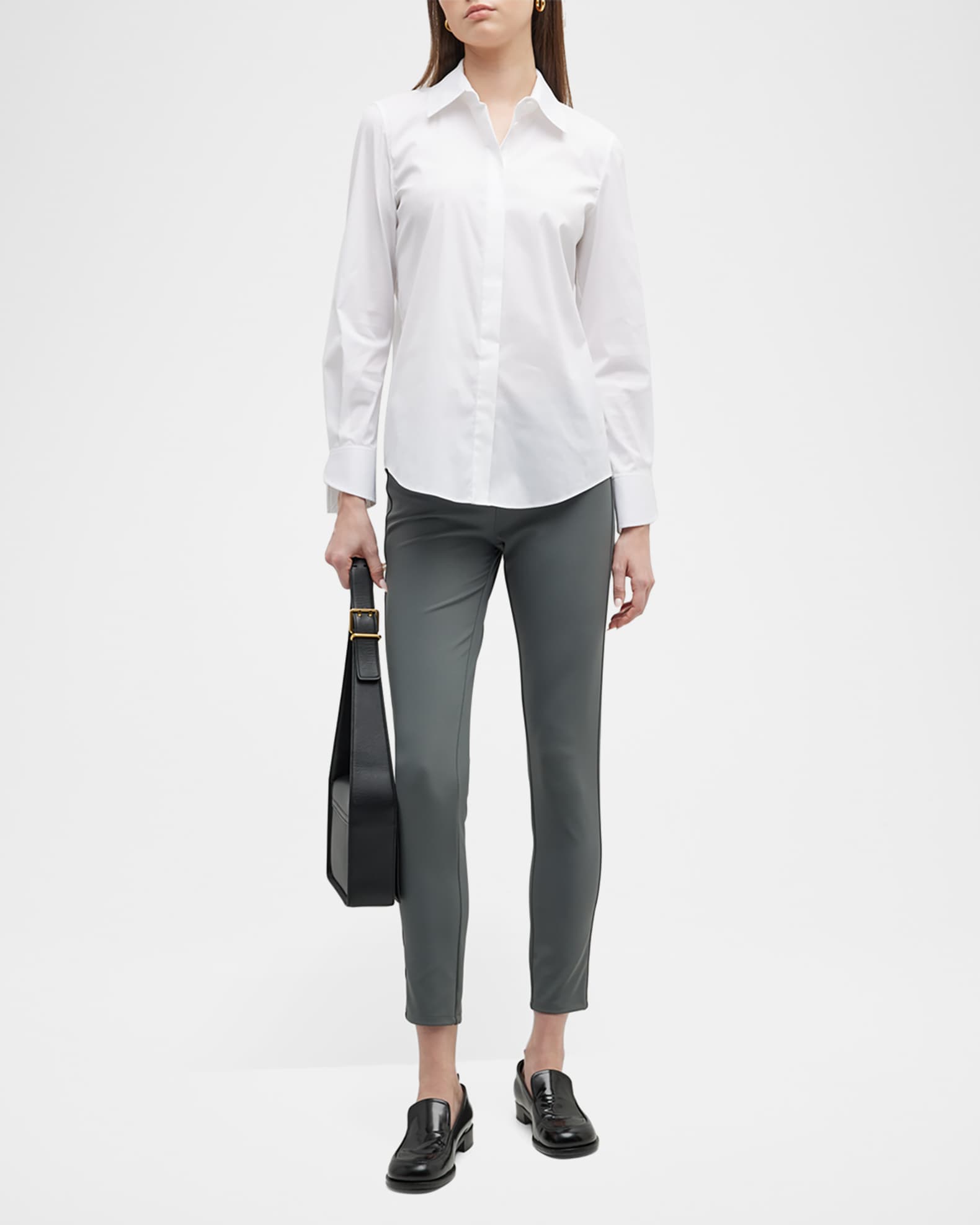 Plus Size Wright Button Down Cotton Blend Shirt