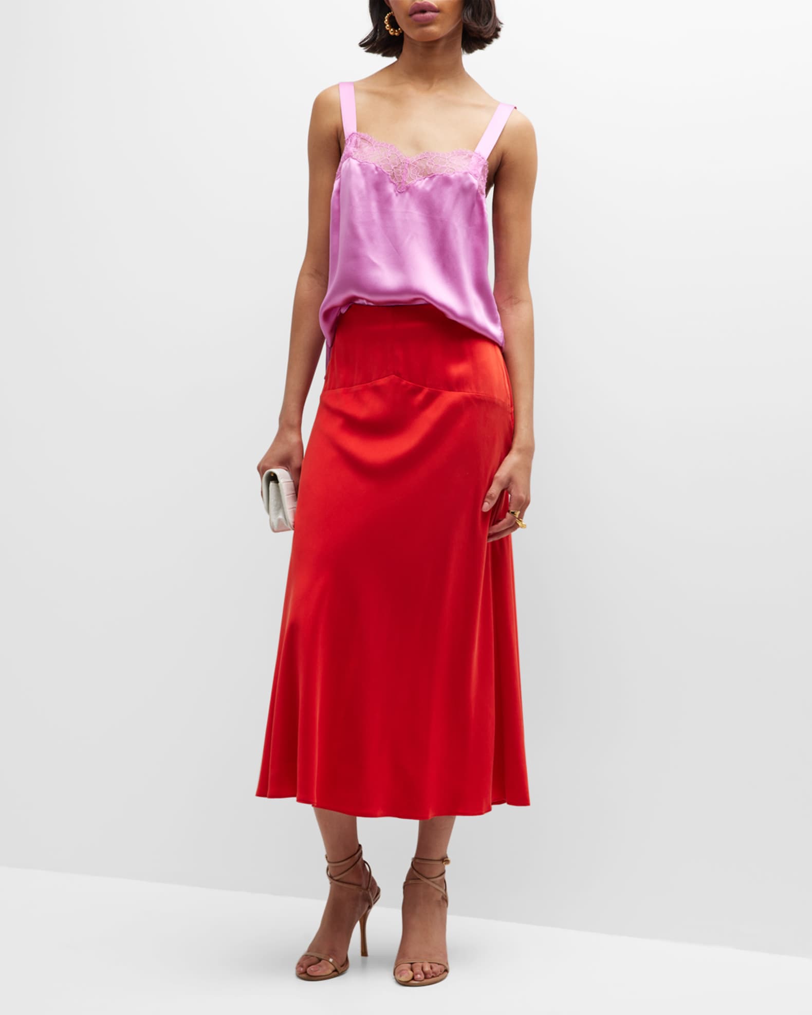 Cami NYC Seraphina LaceTrim Silk Cami Neiman Marcus