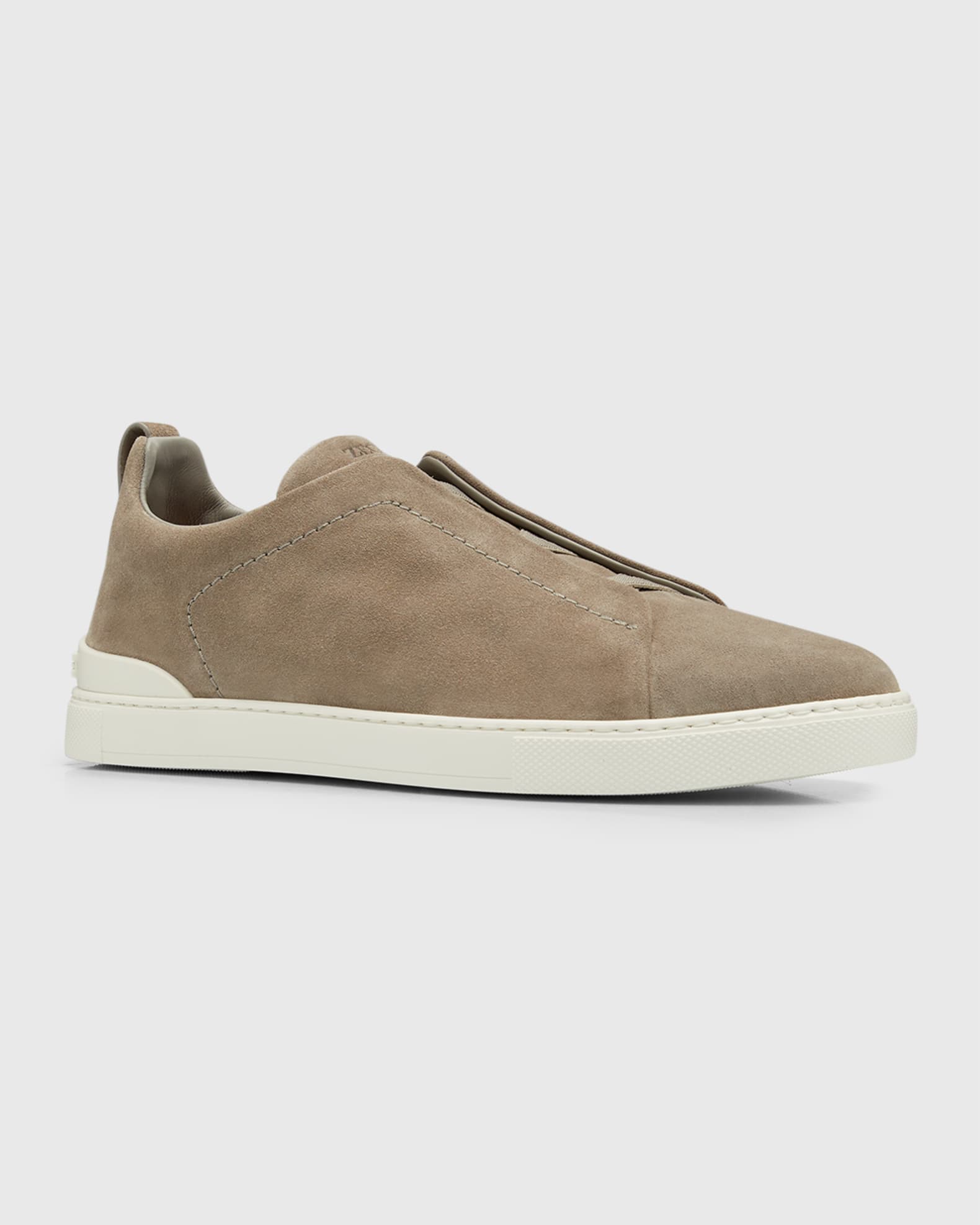 スエード【ZEGNA】Triple Stitch ロートップ スニーカー 23AW ZEGNA Men's Triple Stitch™ Slip-On Suede Low-Top Sneakers
