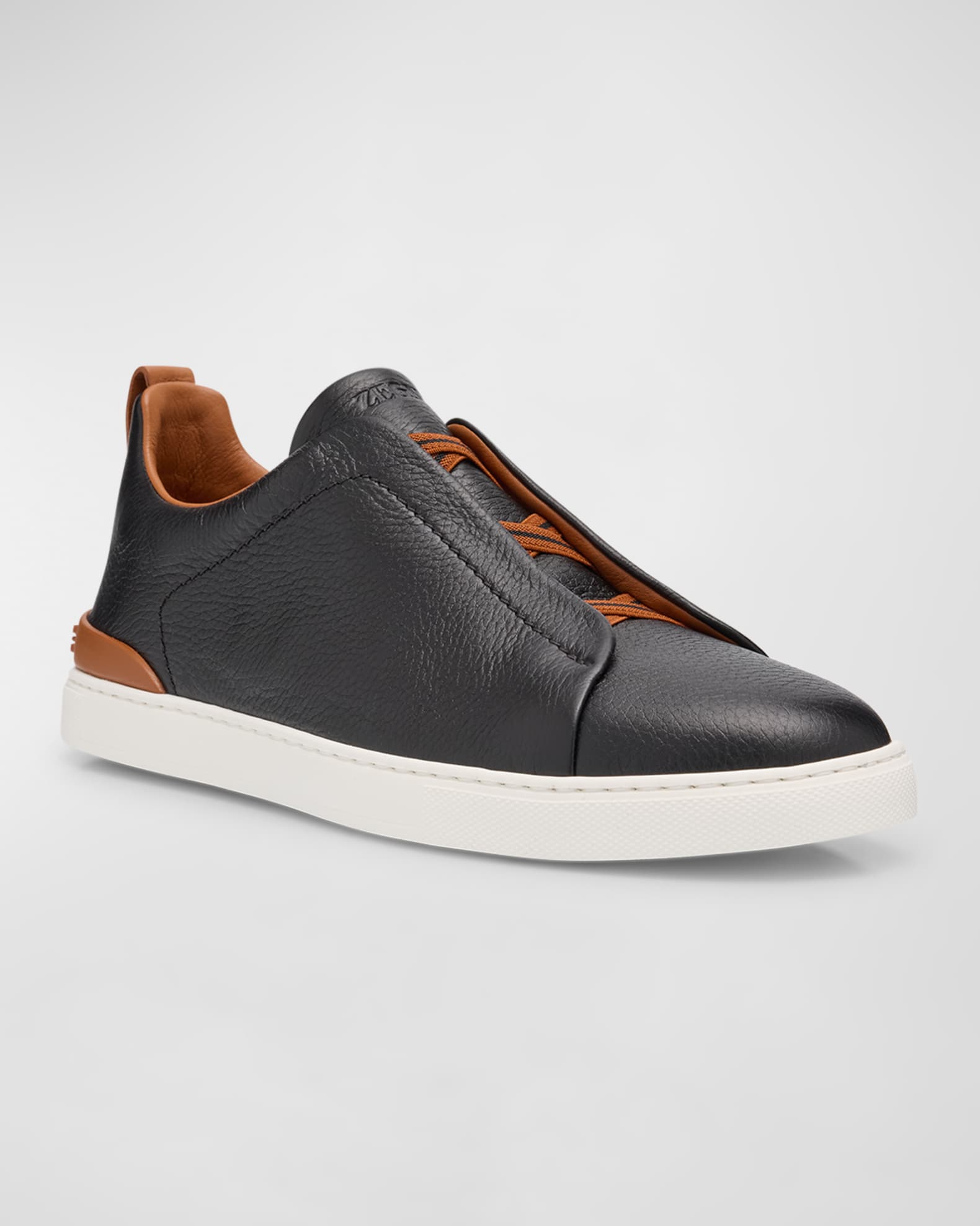 Men's Triple Stitch Deerskin Leather Sneakers