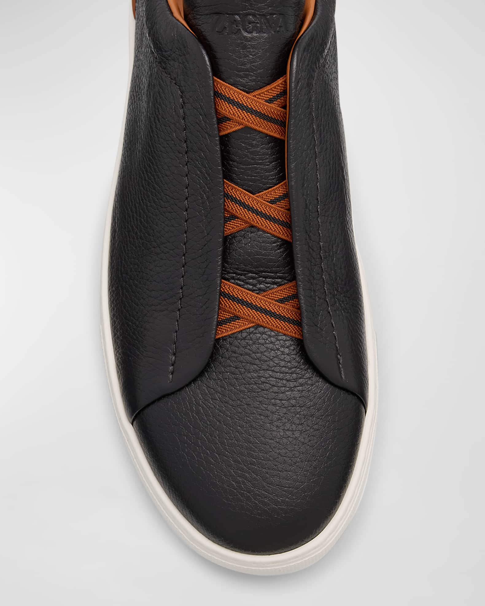 Men's Triple Stitch Deerskin Leather Sneakers