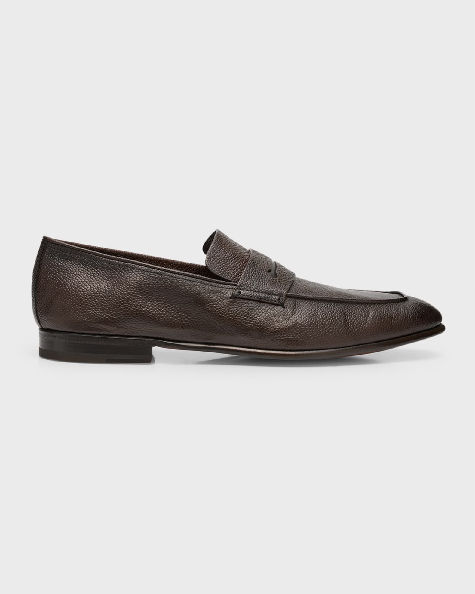 ZEGNA Men's Pebbled Leather Loafers
