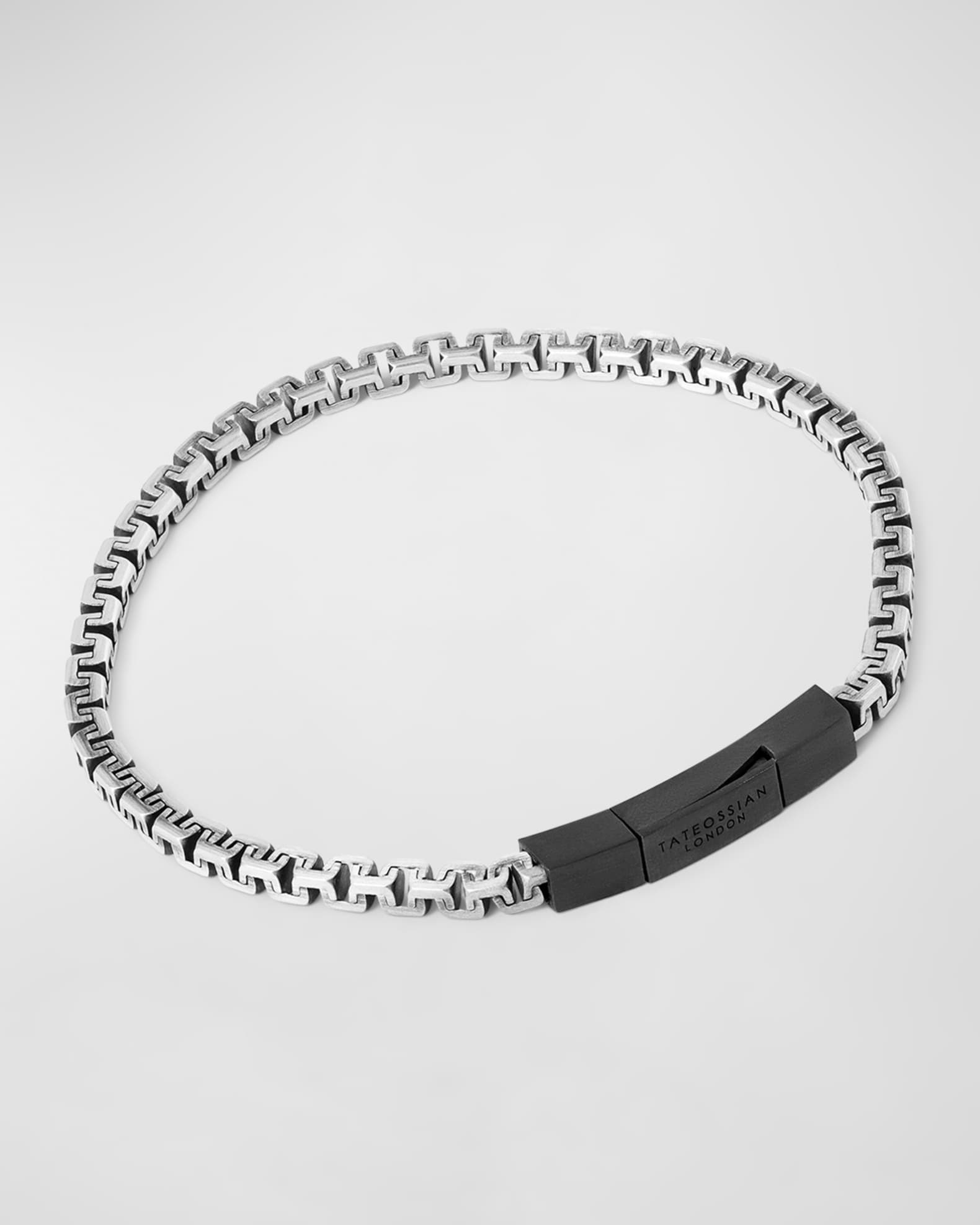 Tateossian Men's Matte Sterling Silver Chain Bracelet Neiman Marcus