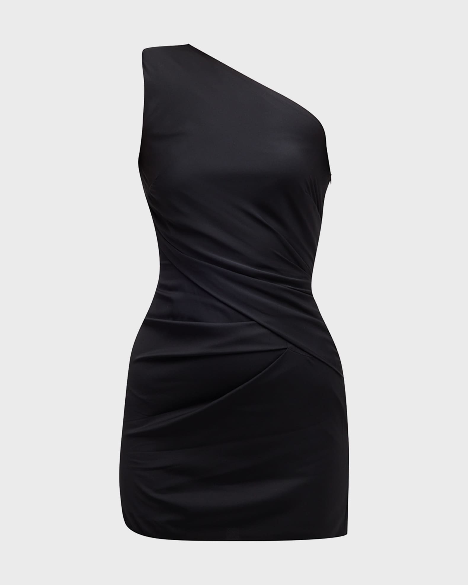 Roland Mouret Asymmetric Draped One-Shoulder Silk Crepe Mini Dress ...