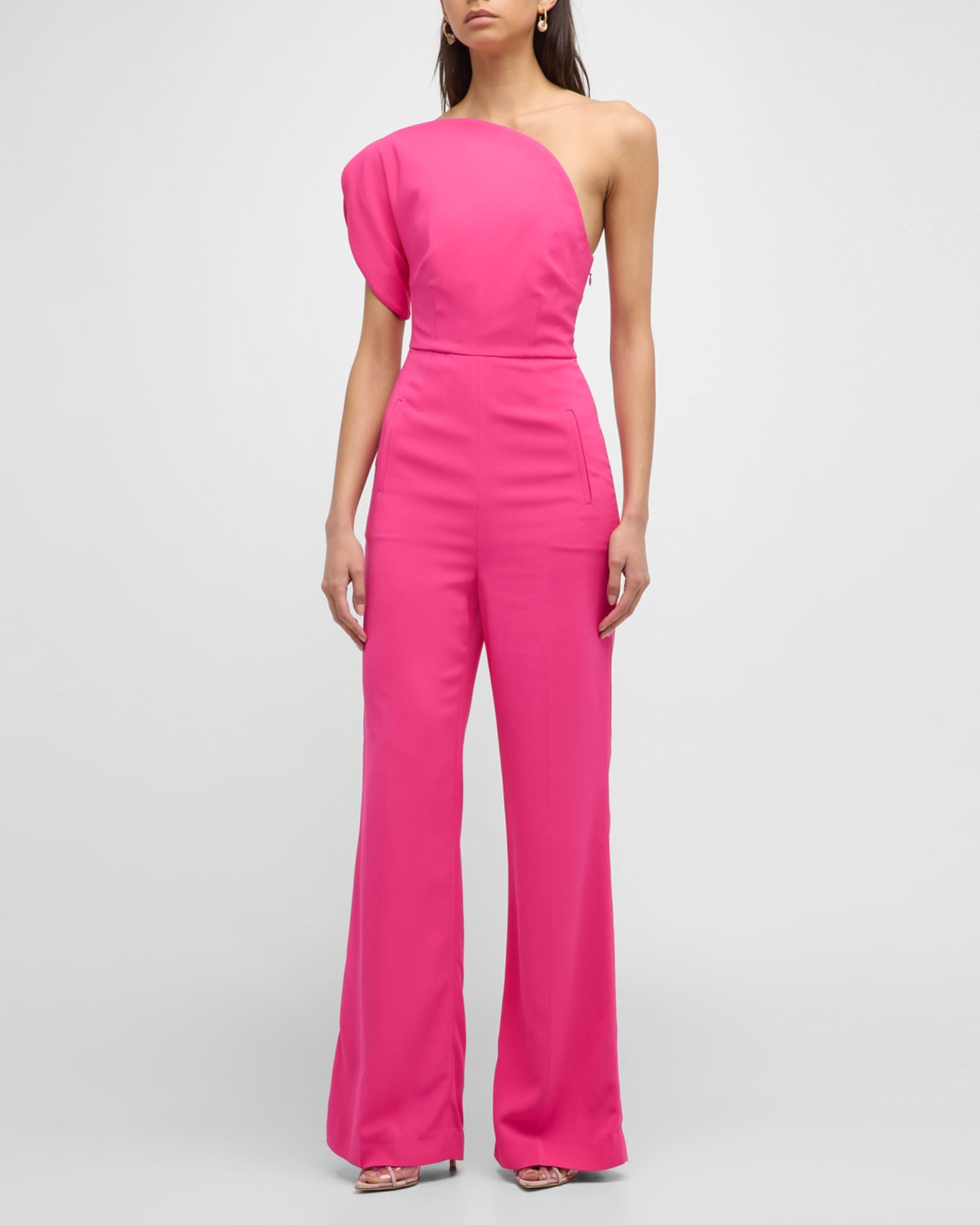 Roland Mouret Asymmetric Cady OneShoulder Jumpsuit Neiman Marcus