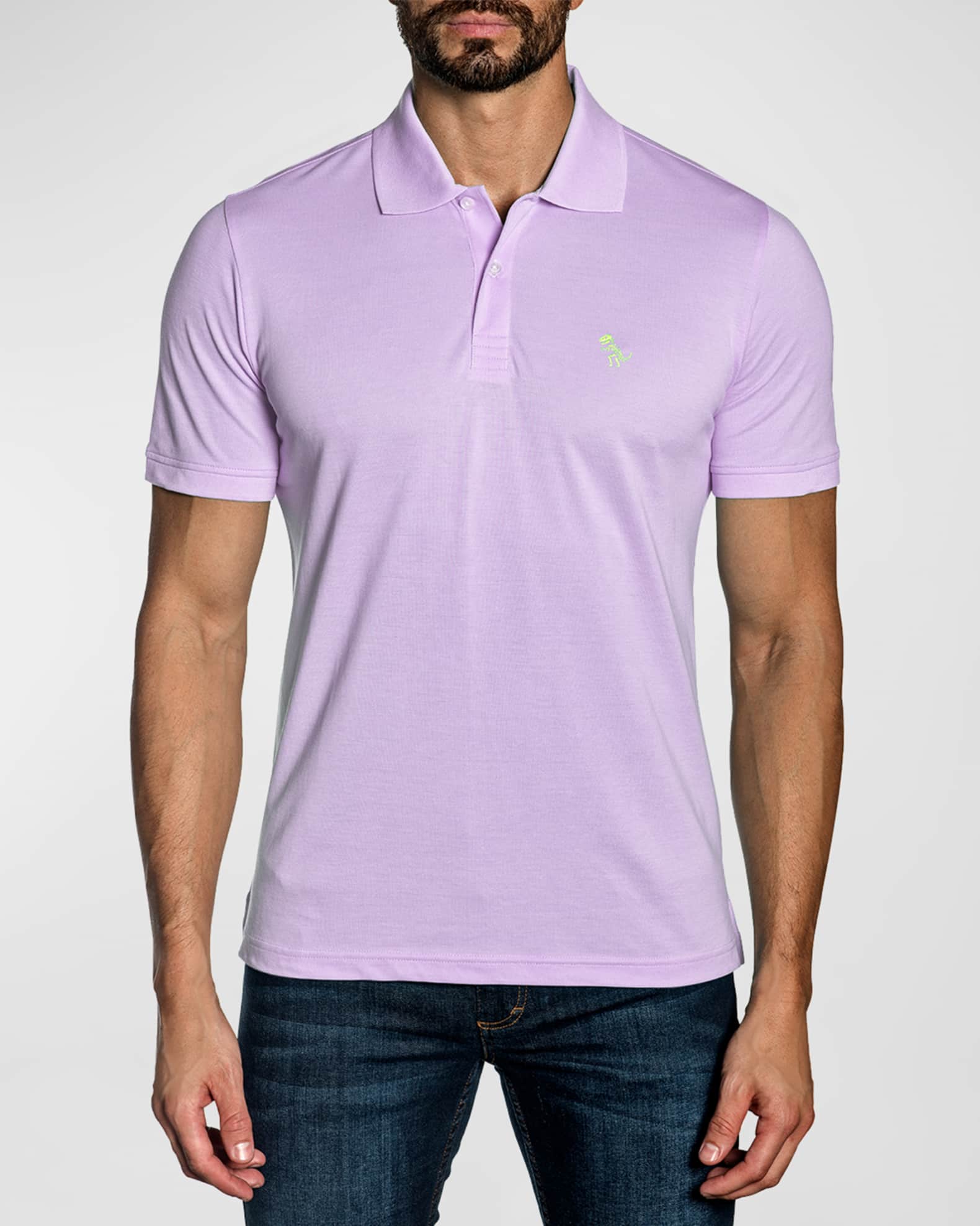 Jared Lang Men's Pima Cotton Knit Polo Shirt | Neiman Marcus