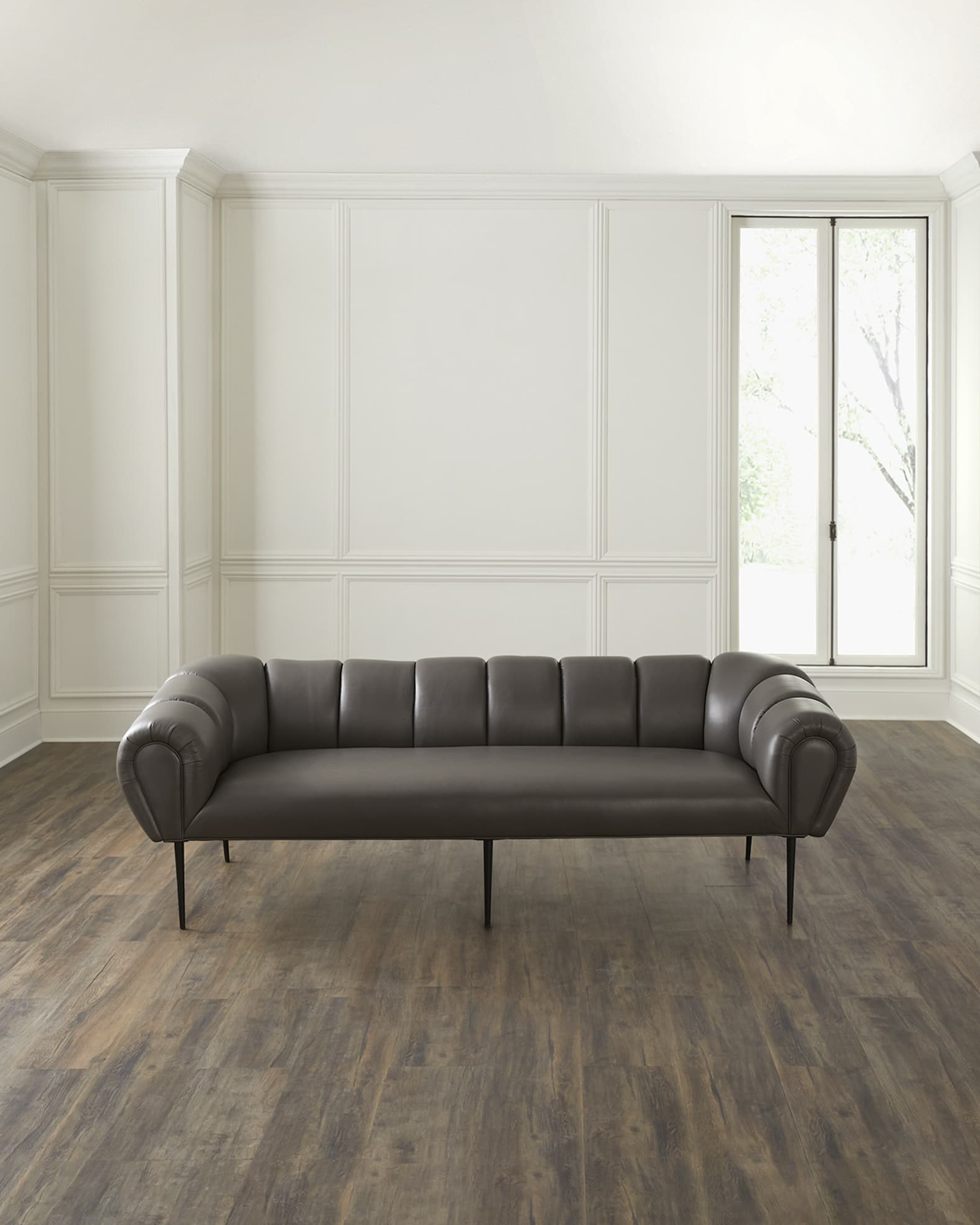 Graham Leather Sofa, 99" 0