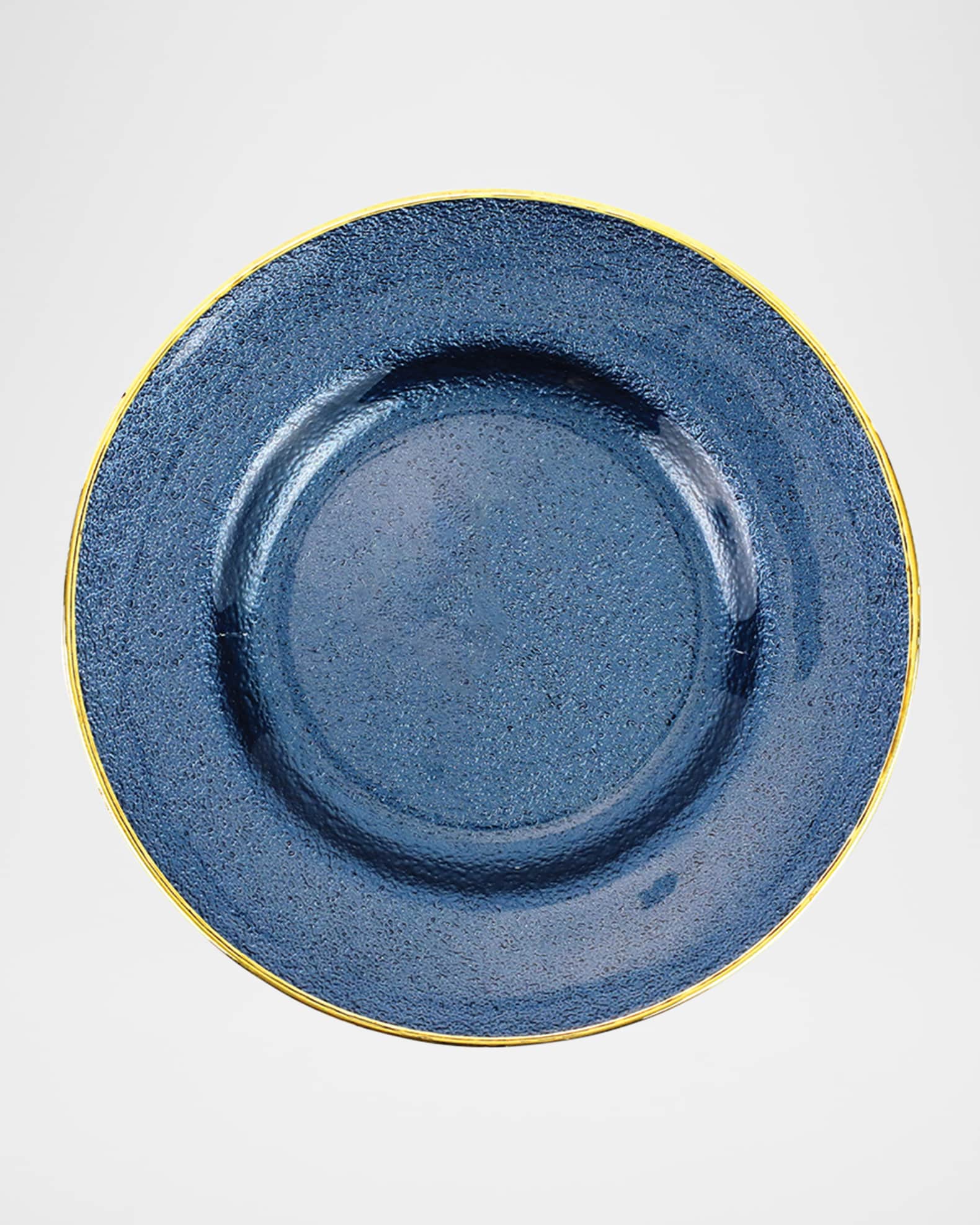 Metallic Glass Sapphire Salad Plate 1