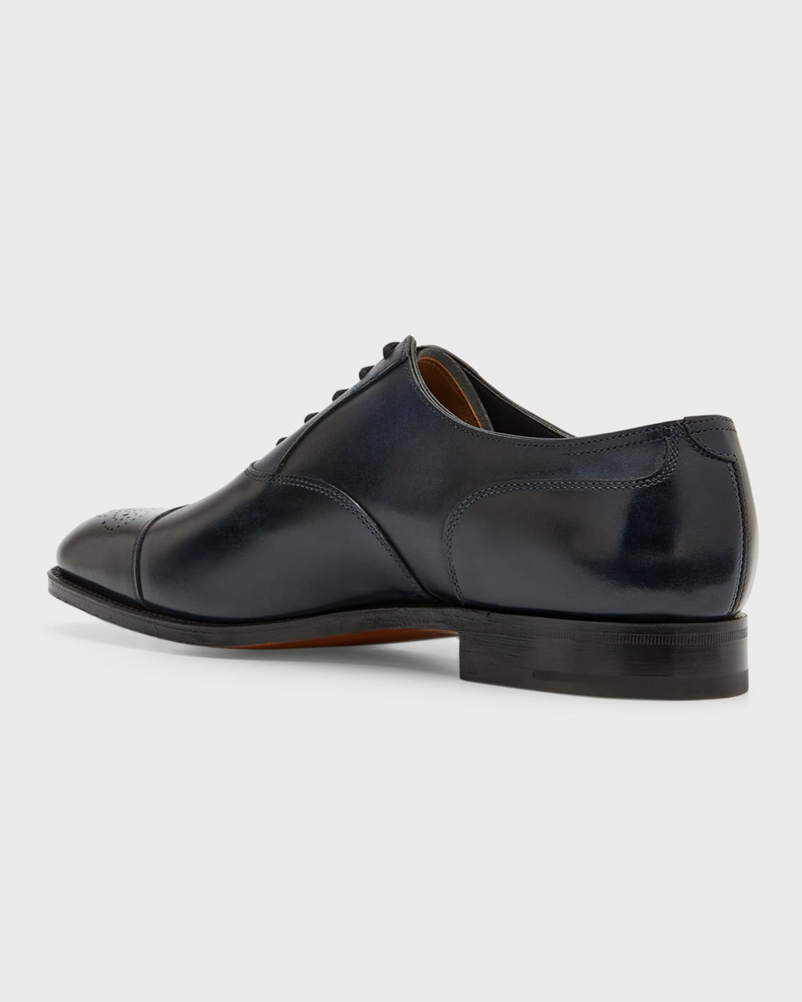 John Lobb Men's Hartland Cap Toe Brogue Leather Oxfords
