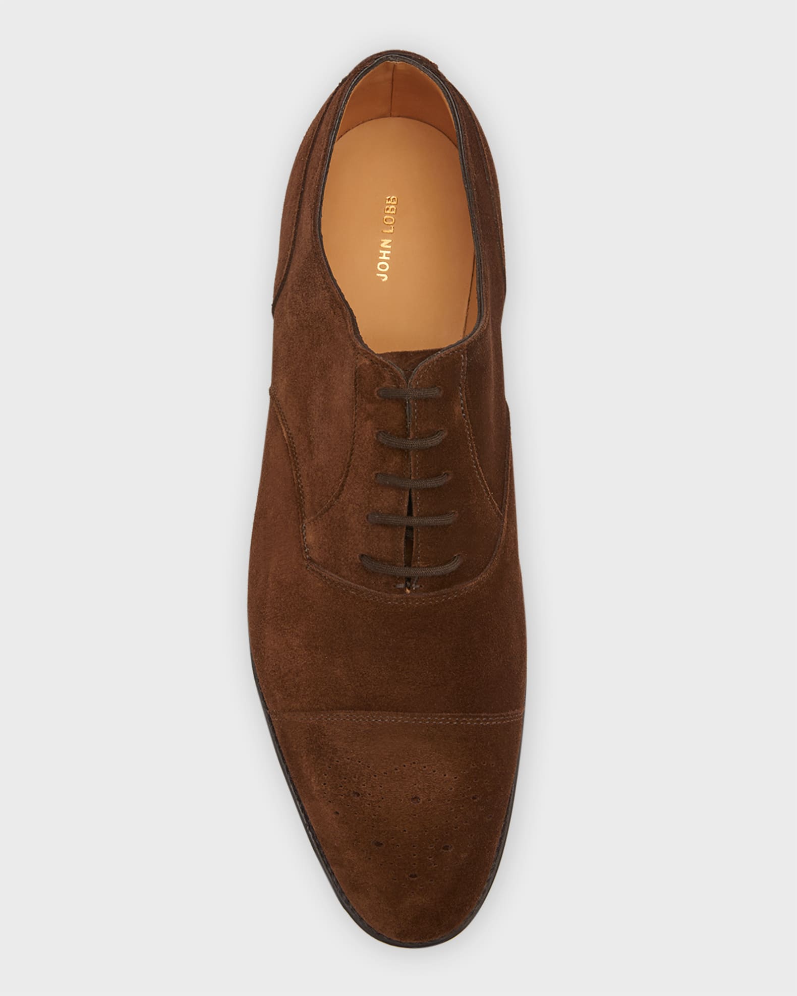 John Lobb Men's Hartland Brogue Suede Oxfords | Neiman Marcus