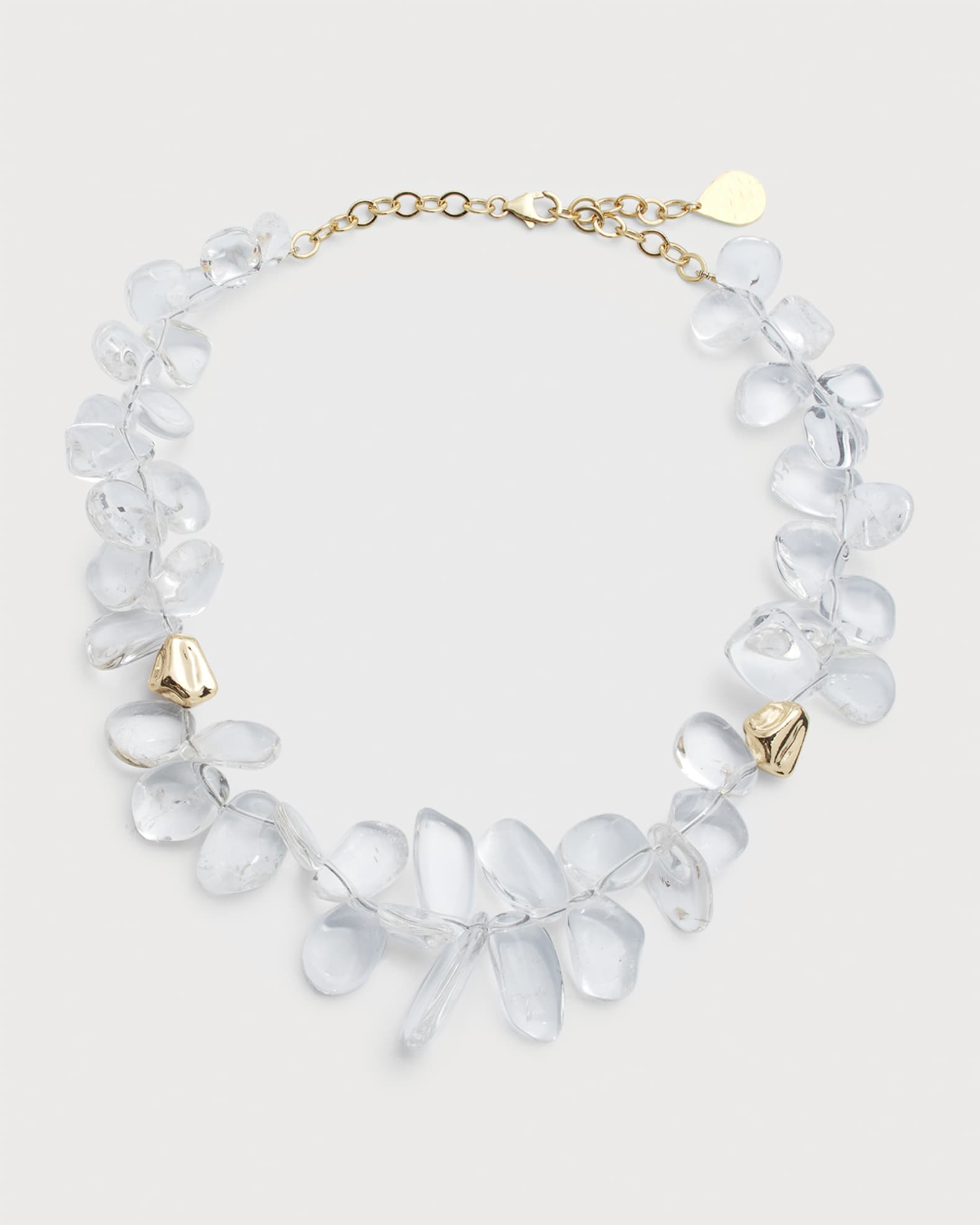Quartz and Polished Gold Necklace 0