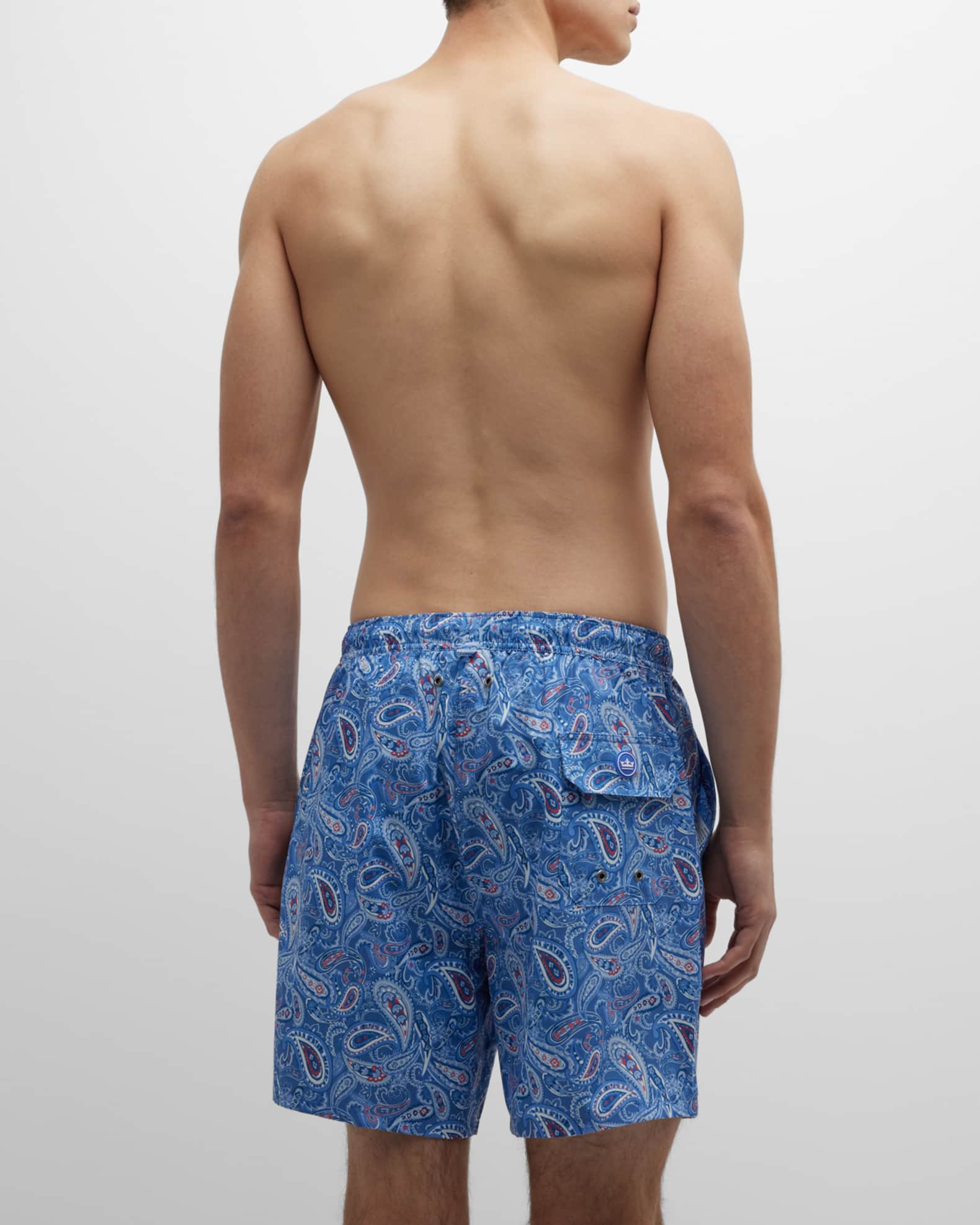 Peter Millar Men's Galapagos Paisley Swim Trunks, 7" Inseam | Neiman Marcus