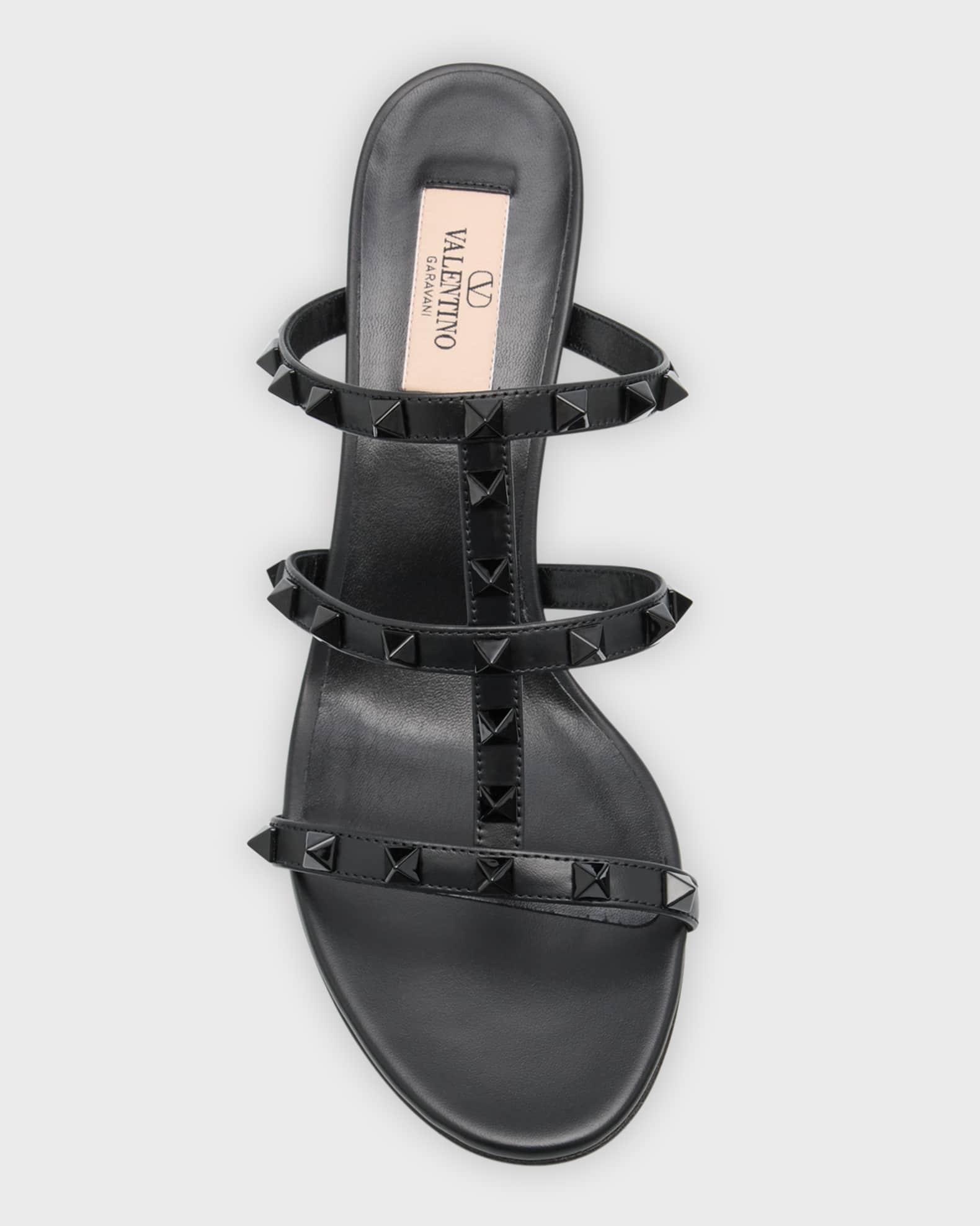 Rockstud Tonal Nappa Leather Caged Sandals