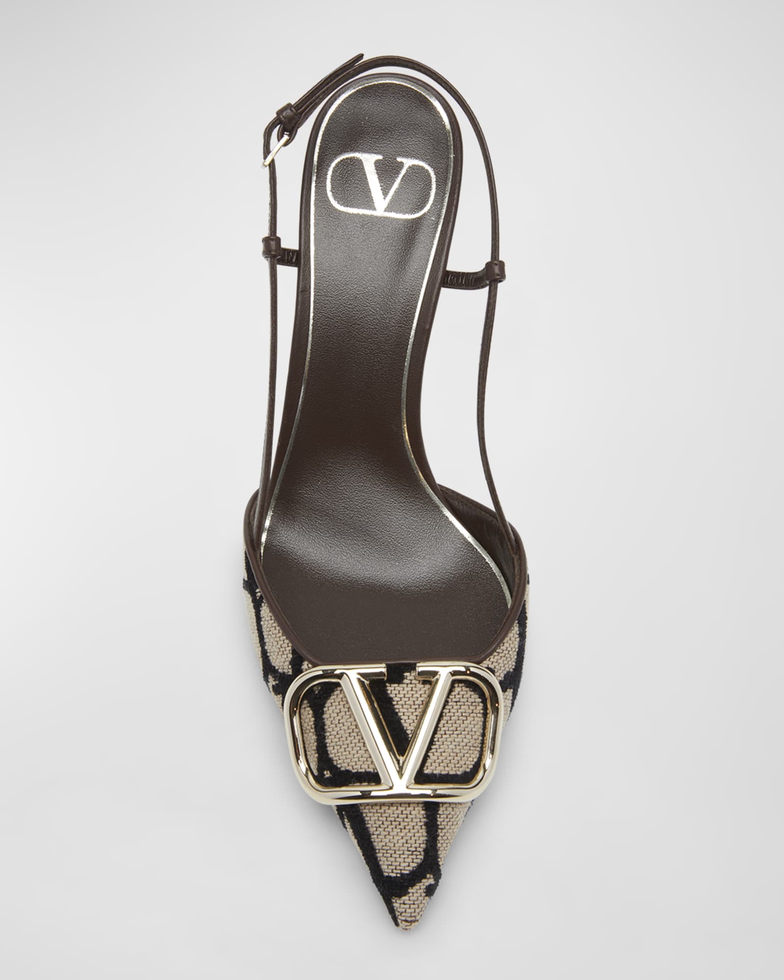 Valentino Garavani VLogo Toile Iconographe Slingback Pumps | Neiman Marcus