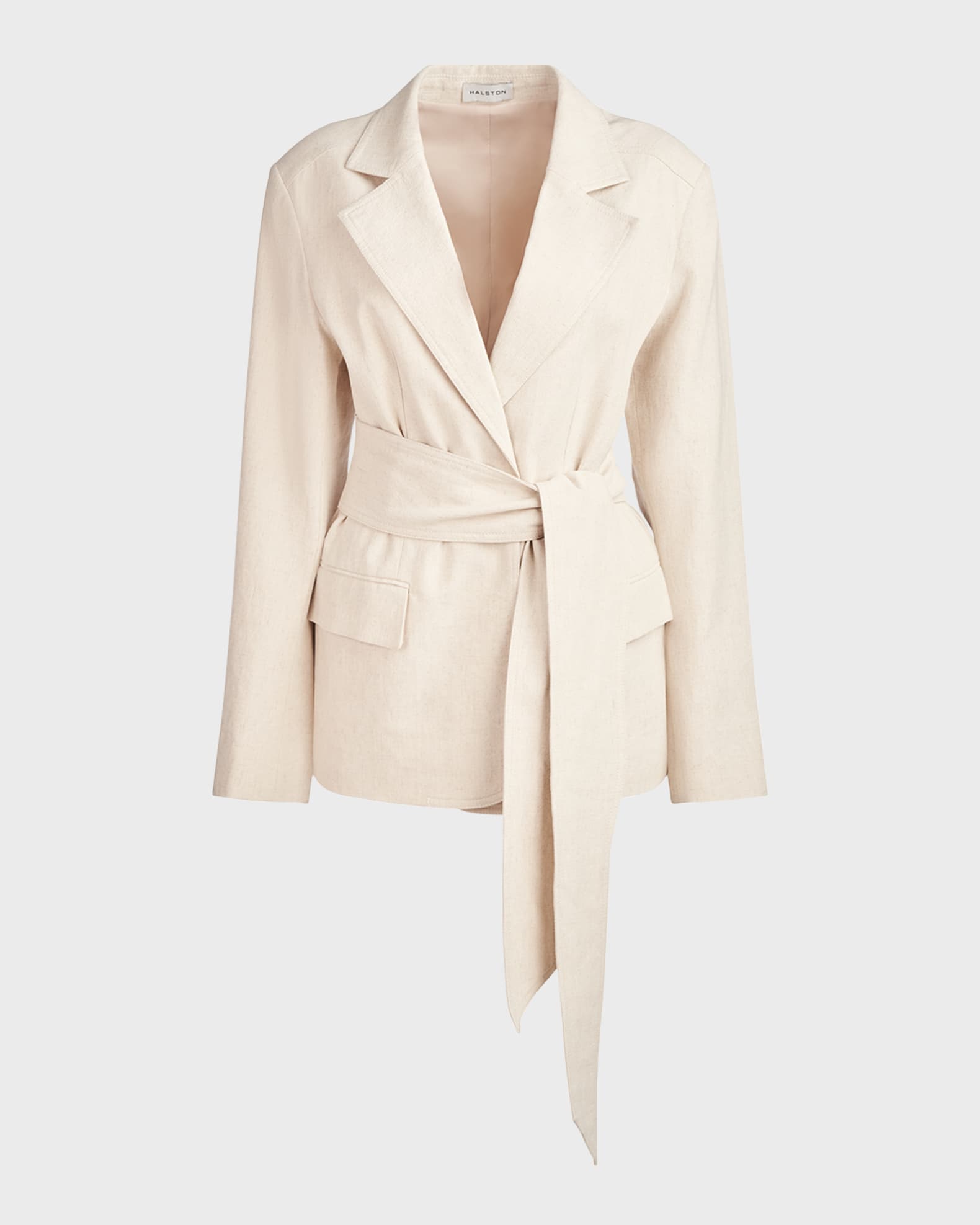 Belted linen Coat