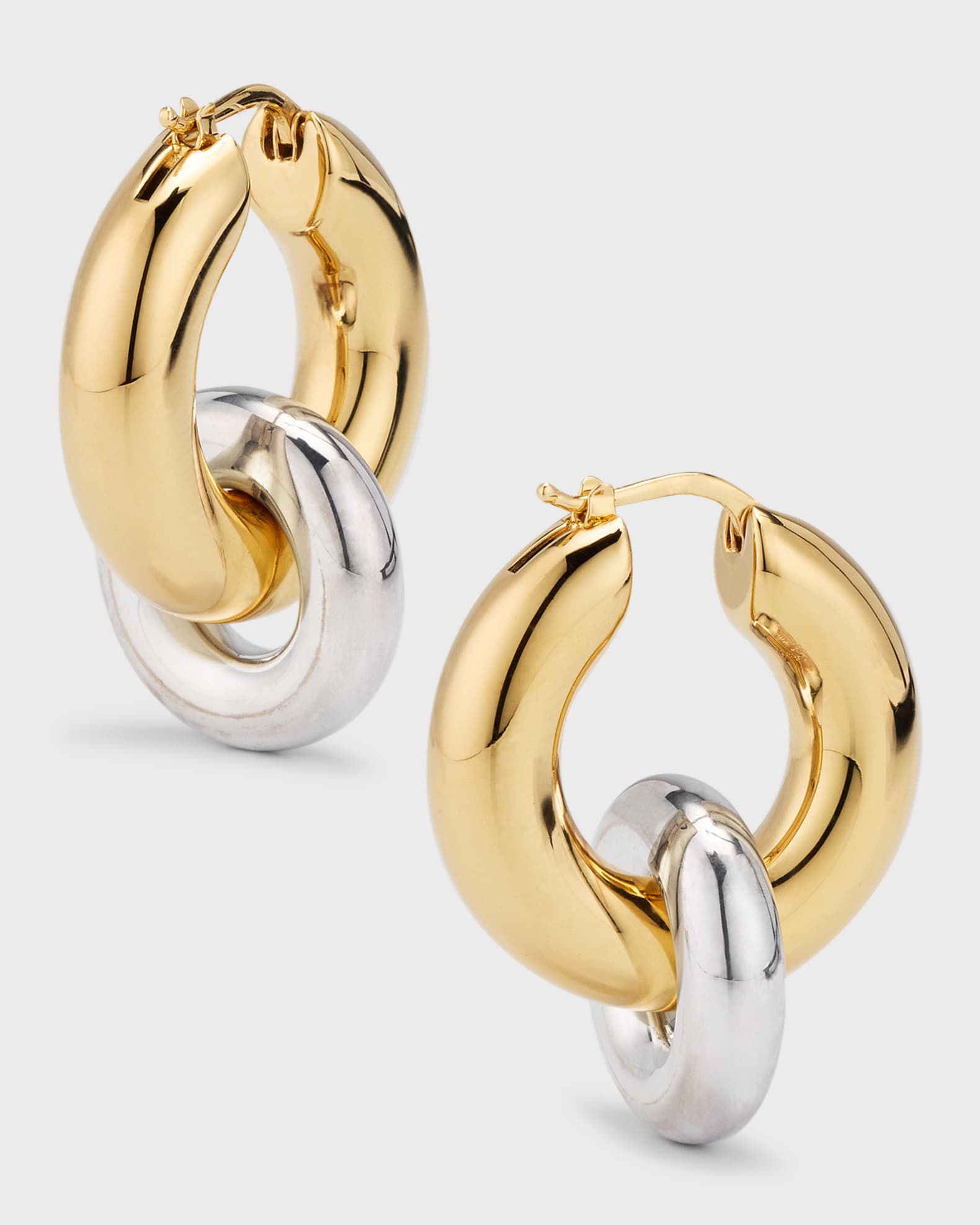 Two-Tone Hoop Earrings