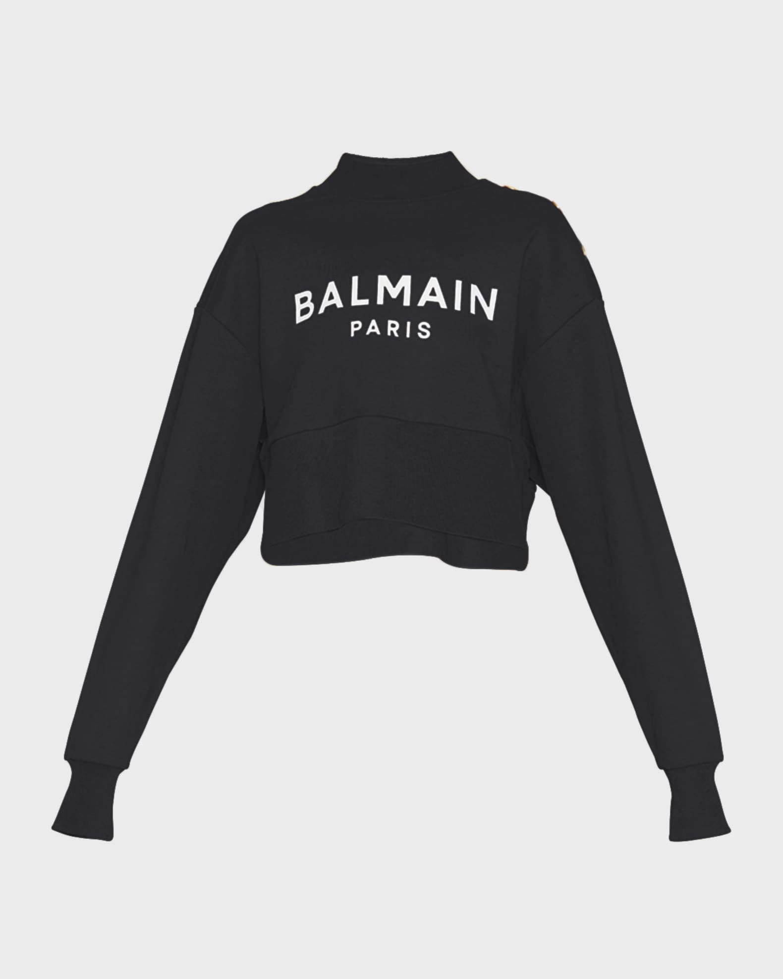 3-Button Logo-Print Crop Sweatshirt 0