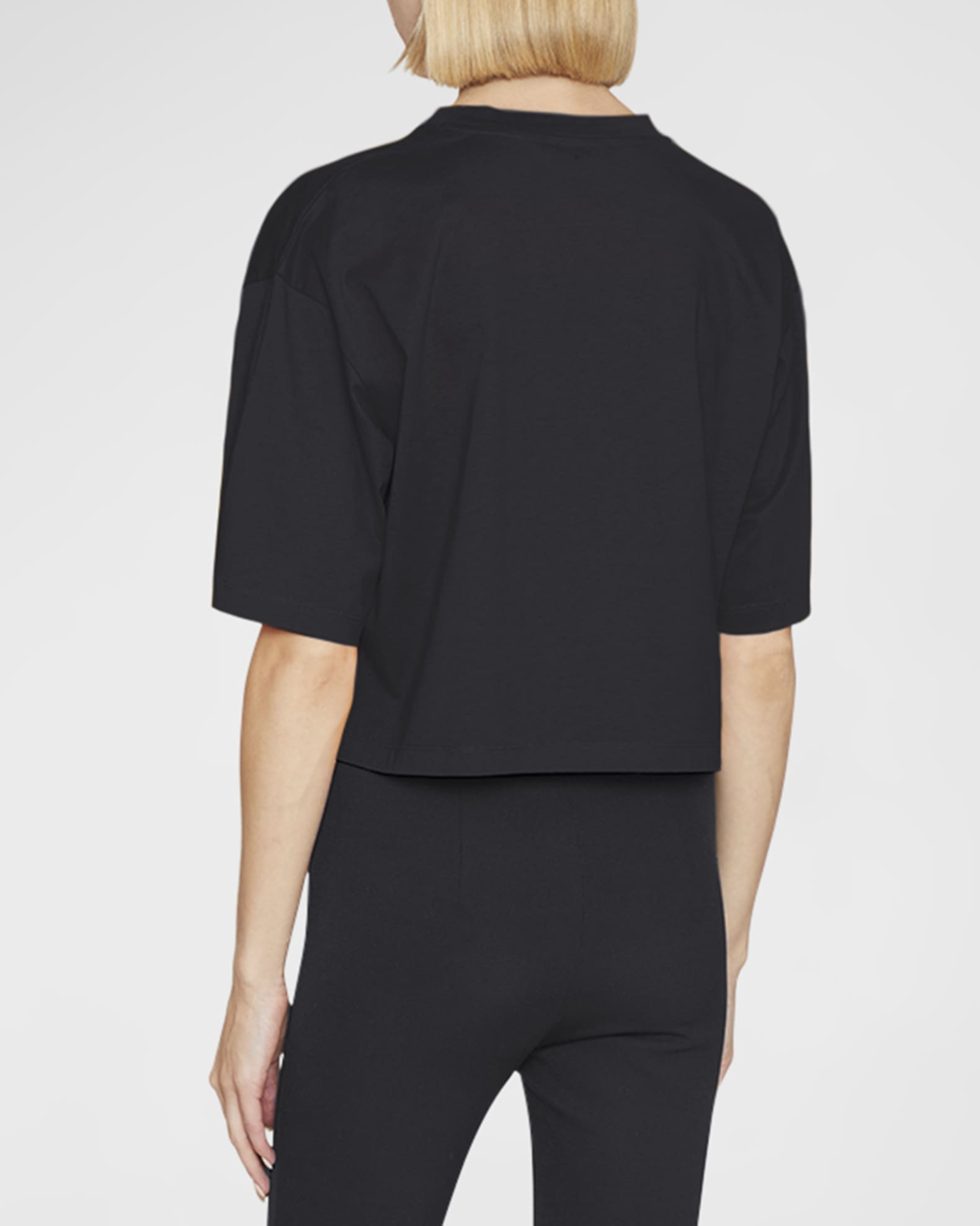 Balmain Logo-Print Crop T-Shirt | Neiman Marcus