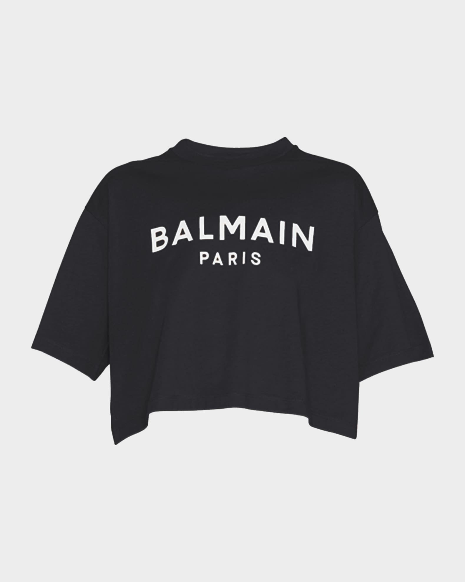 Tシャツ・カットソー BALMAIN Logo print T-shirt Balmain logo-print Cotton T-shirt | Black | FARFETCH
