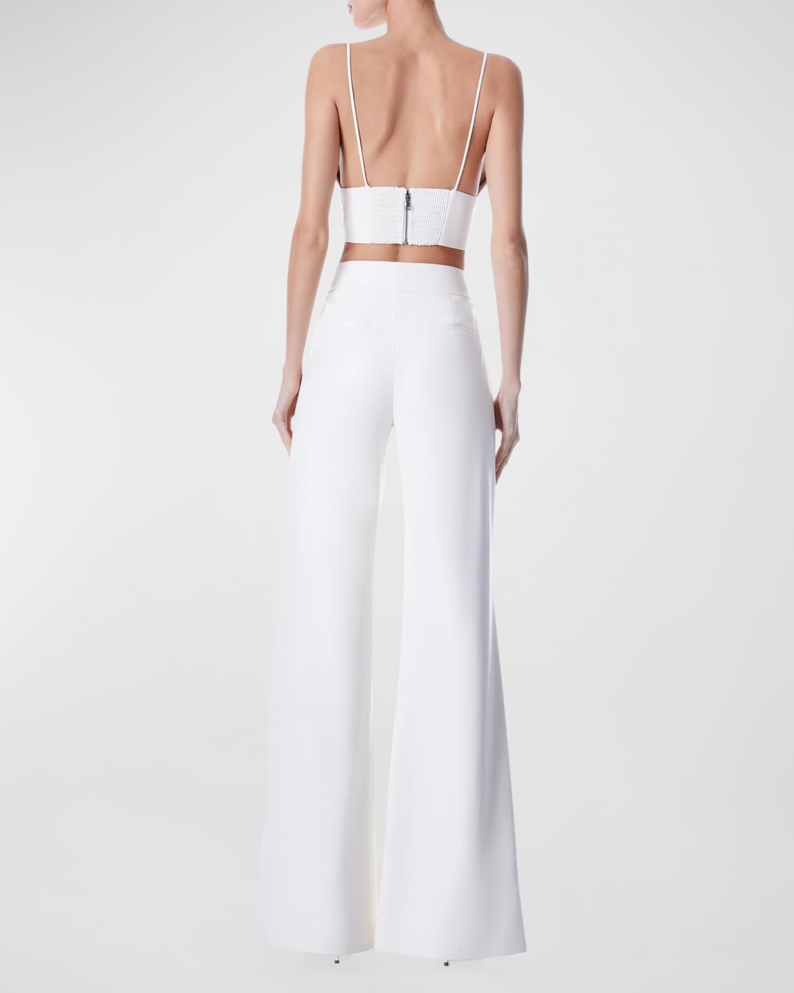 Alice Olivia Dylan Vegan Leather Wide-Leg Pants Neiman Marcus