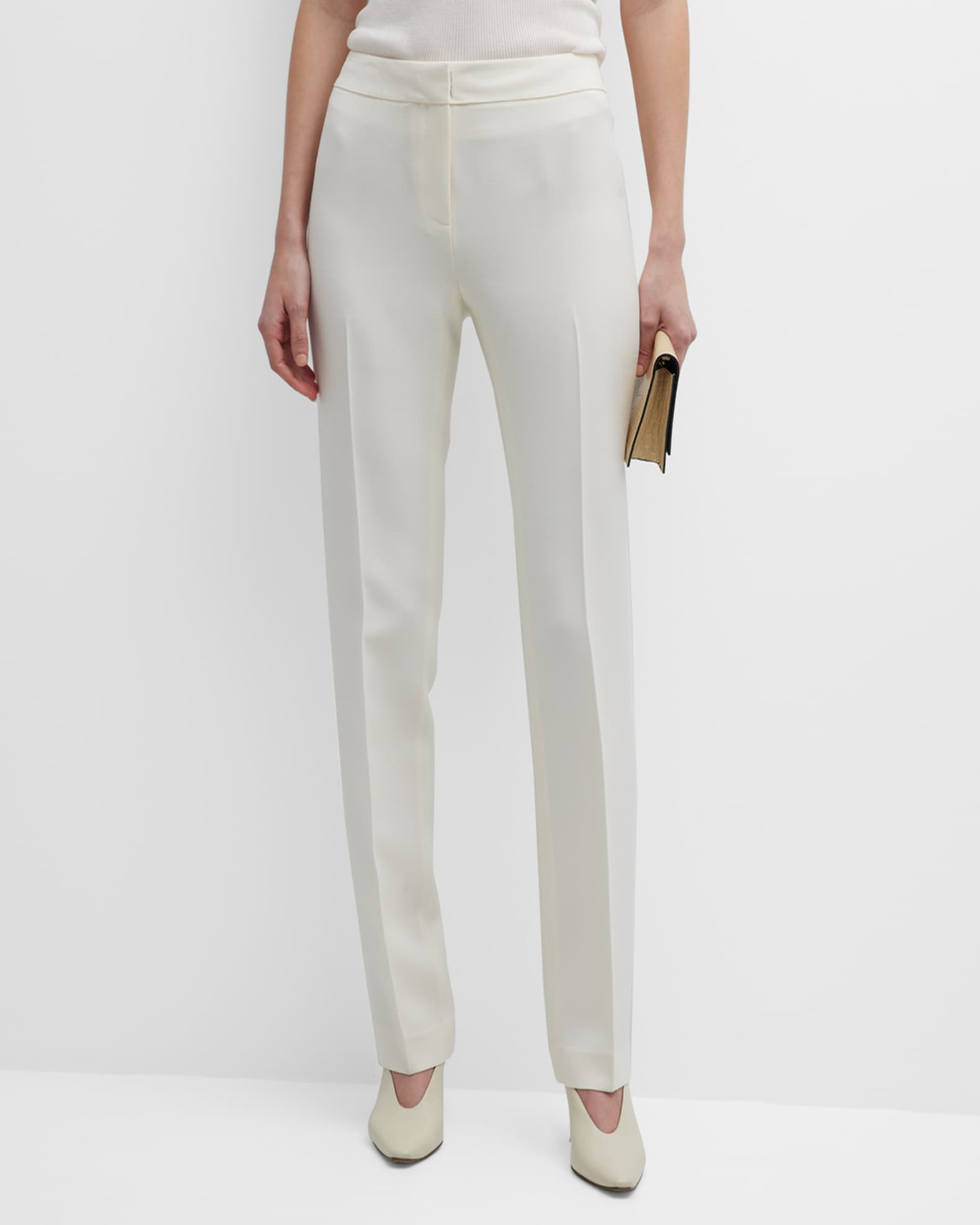 Barrow Straight-Leg Wool-Silk Pants 1
