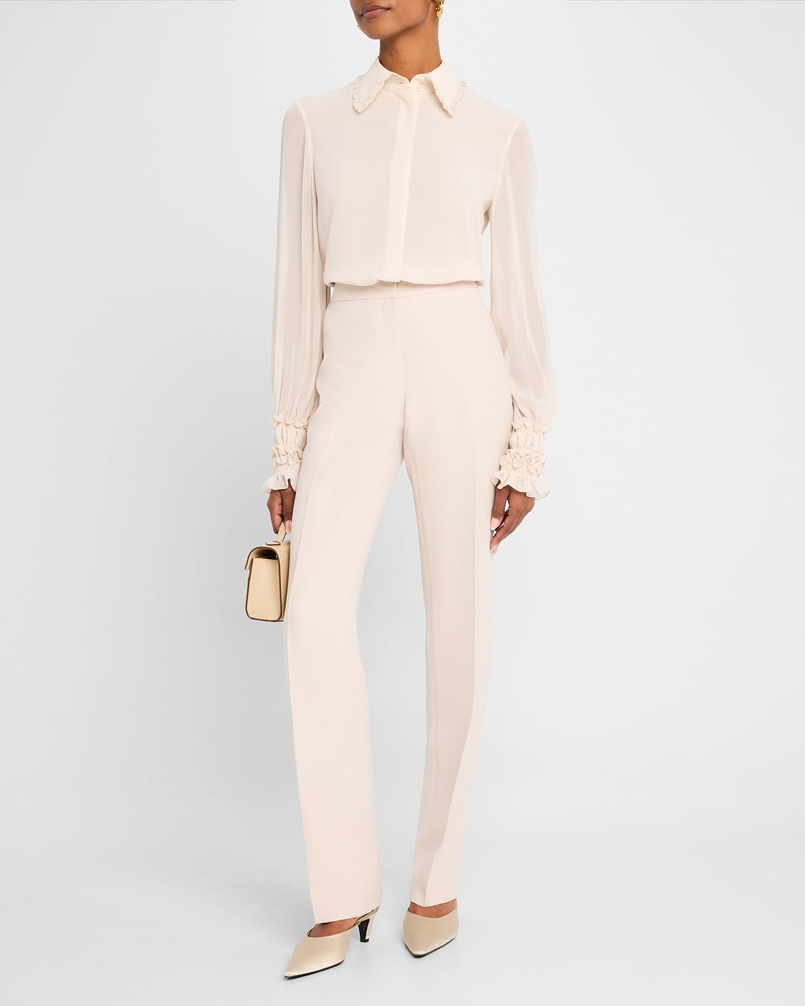 Barrow Straight-Leg Wool-Silk Pants 1