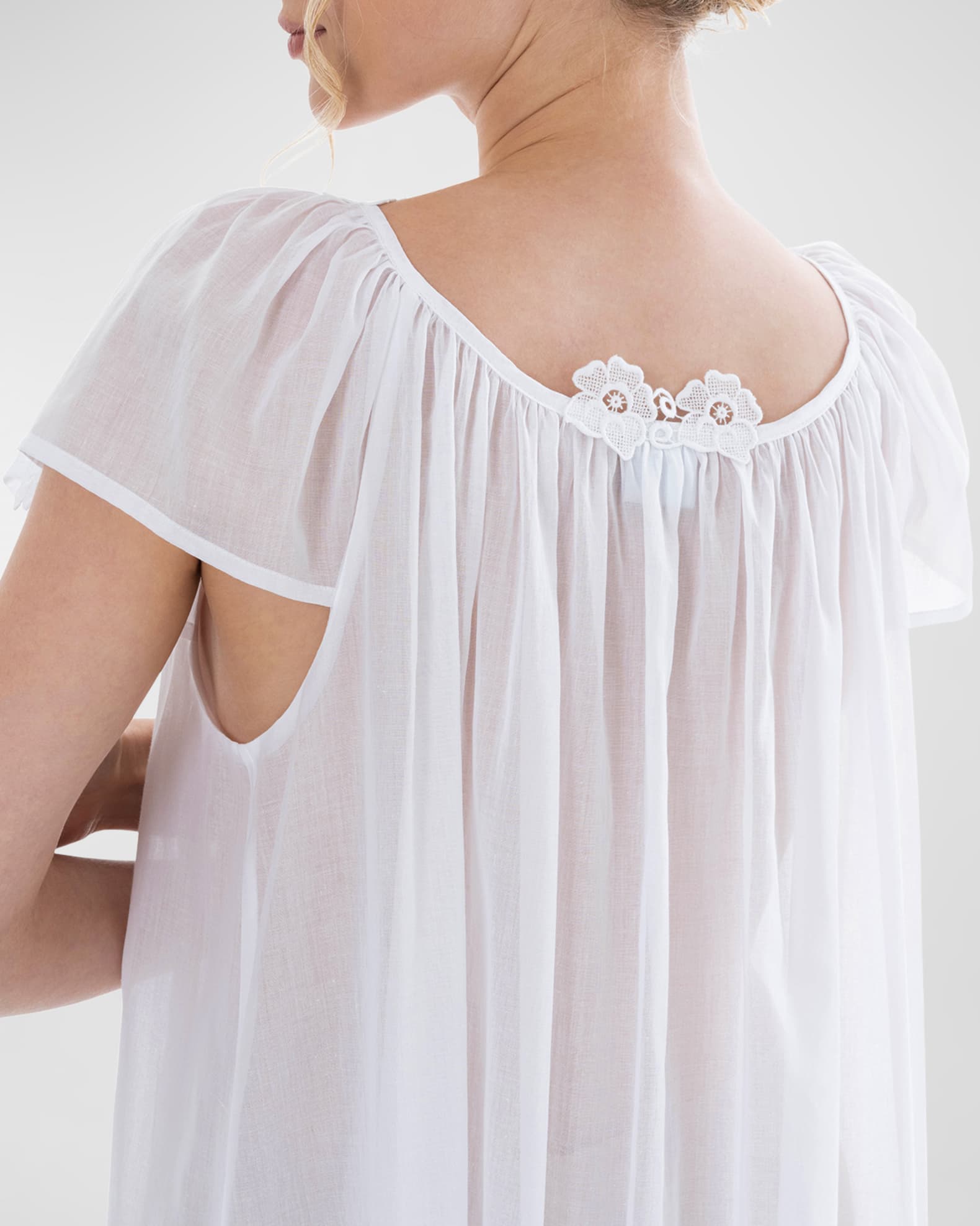 Celestine Kiana 2 Ruched LaceTrim Cotton Babydoll Neiman Marcus