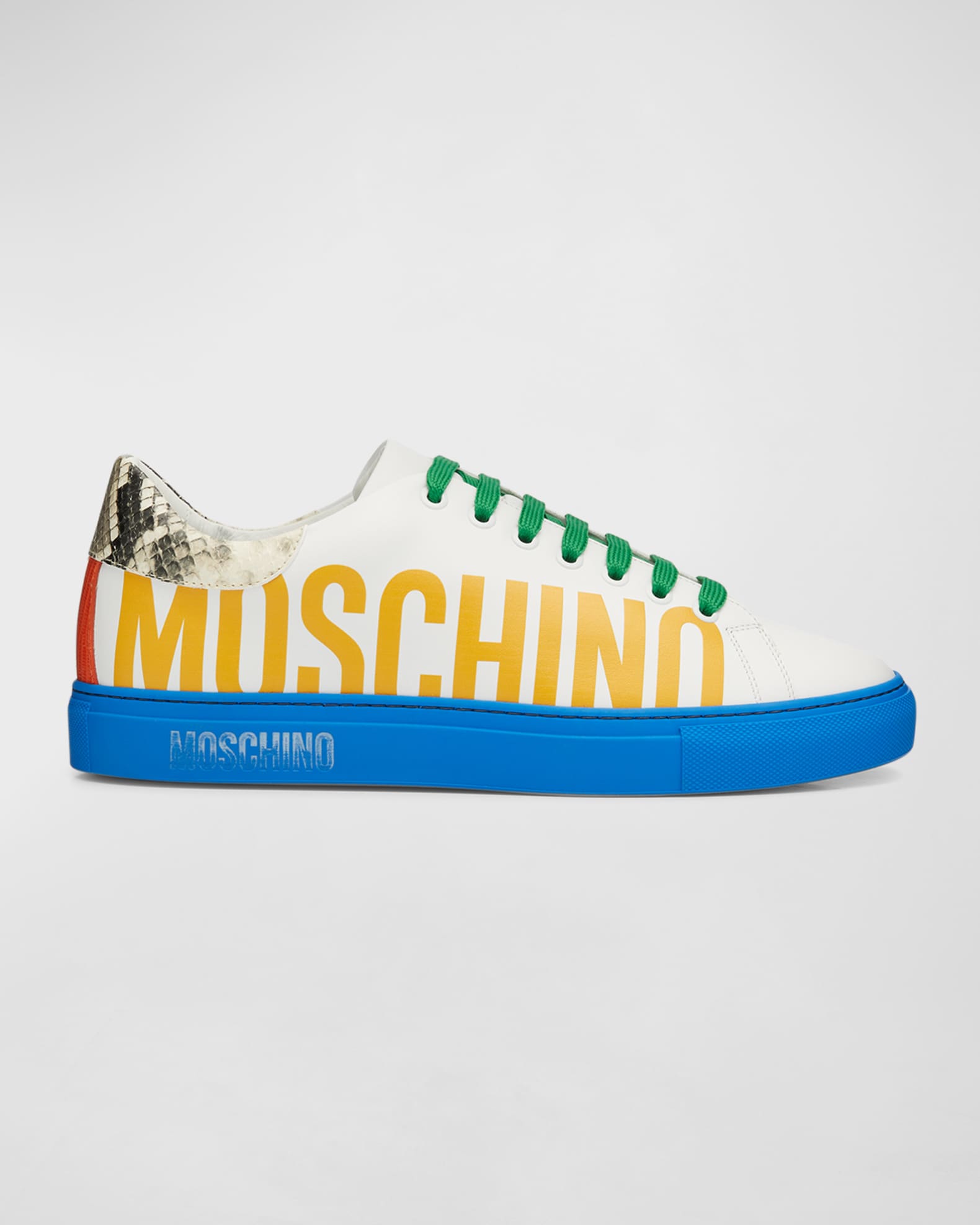 Moschino Men's Color Block Leather Low-Top Sneakers | Neiman Marcus